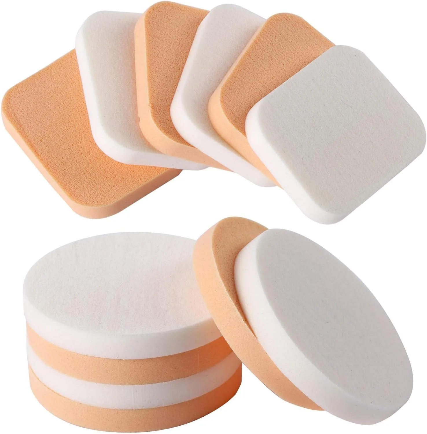 پد آرایشی 12 عددی اسفنجی نرم برای کرم پودر، زیرساز آرایش و لوازم آرایشی پد آرایشی 12 عددی اسفنجی نرم برای کرم پودر، زیرساز آرایش و لوازم آرایشی