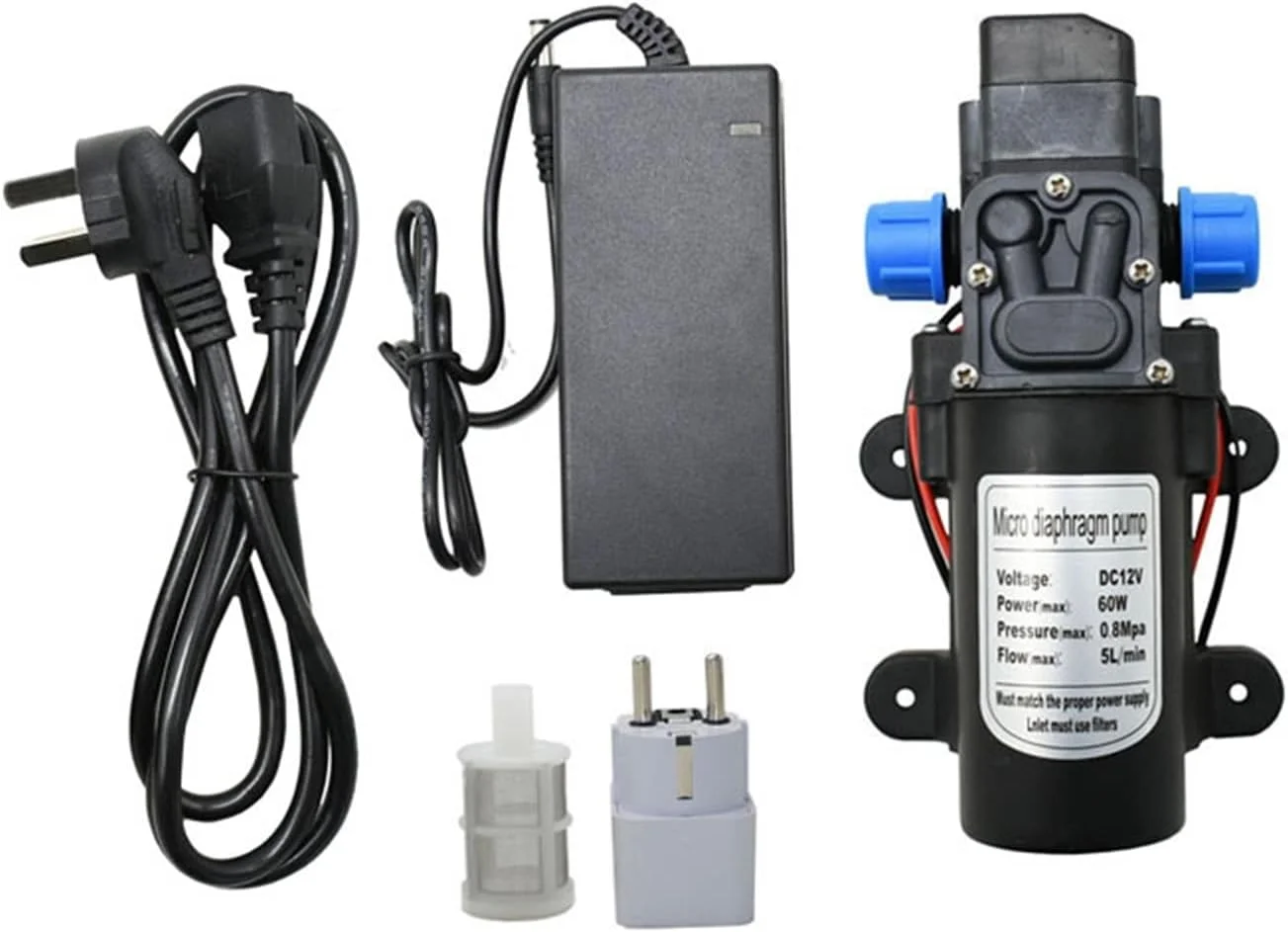 پمپ آب دیافراگمی فشار قوی ZAIED DC 12 ولت 60 وات برای شستشوی خودرو، آبیاری باغ (رنگ: 60w-b)