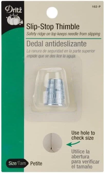 Dritz 162-P Slip Stop Thimble, Size Petite, Silver