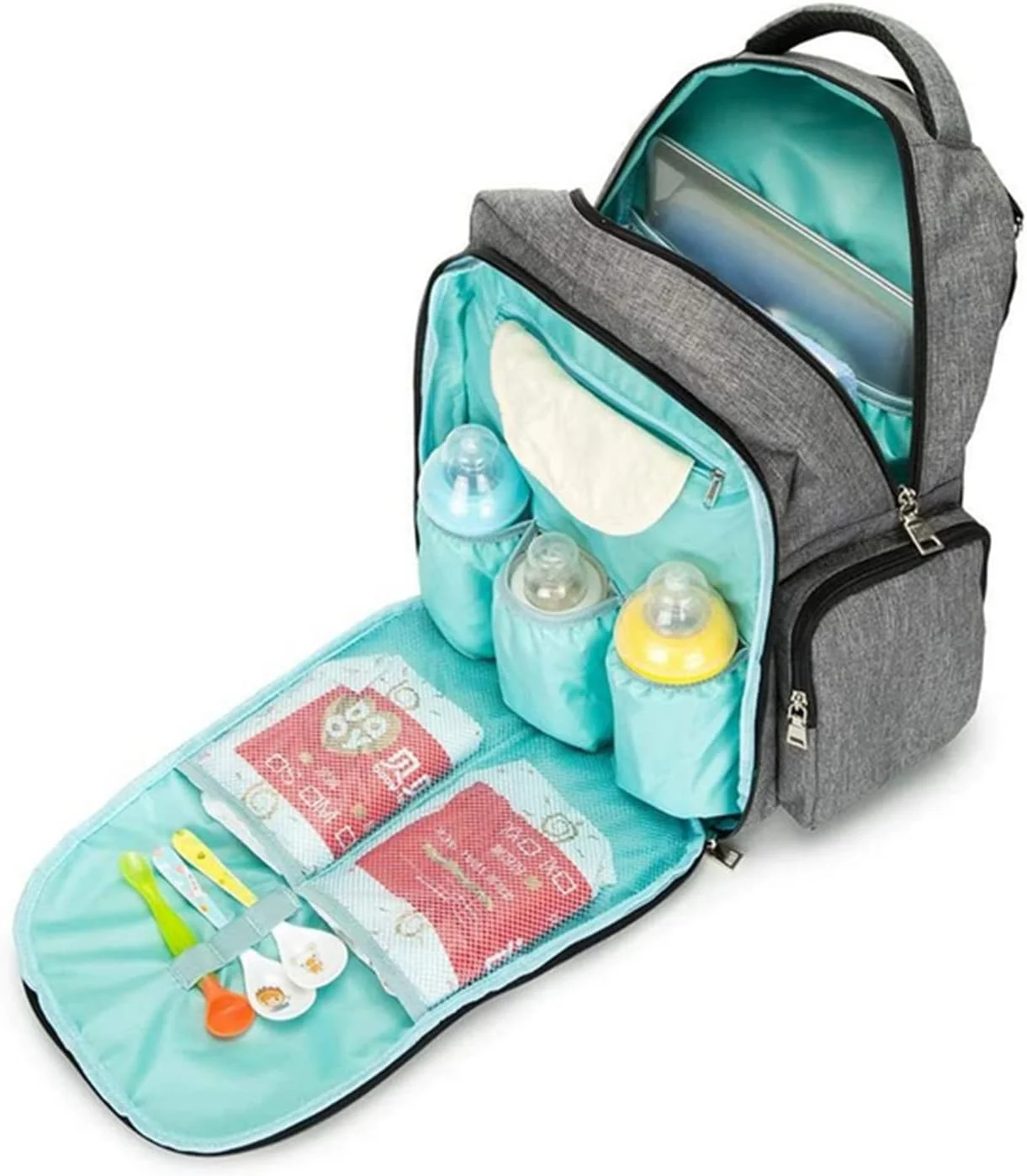 کیف لوازم کودک مسافرتی بزرگ SKEIDO، کیف چند منظوره مادر، کیف تعویض پوشک با پد و گرم نگهدارنده - 43 * 39 * 23 سانتی متر