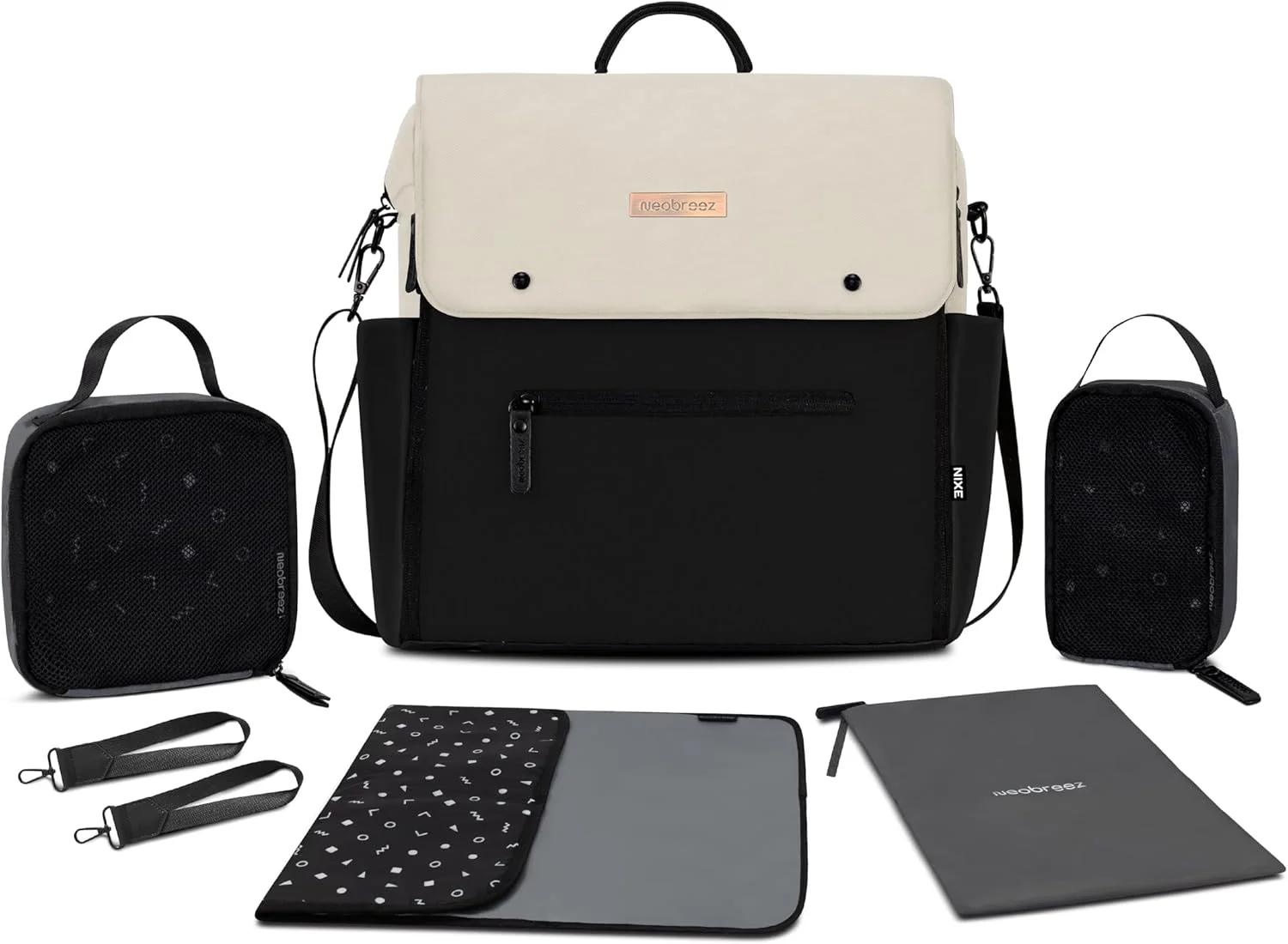 کیف لوازم کودک چند منظوره Neobreez NIXE با زیرانداز تعویض | کوله پشتی مسافرتی ضد آب | کیف خشک و تر، کیف های سازمان دهنده | آستین چرخ دستی | جیب های عایق | کیف دوشی لوازم کودک چند کاره و مناسب برای هر دو جنسیت کیف لوازم کودک چند منظوره Neobreez NIXE با زیرانداز تعویض | کوله پشتی مسافرتی ضد آب | کیف خشک و تر، کیف های سازمان دهنده | آستین چرخ دستی | جیب های عایق | کیف دوشی لوازم کودک چند کاره و مناسب برای هر دو جنسیت