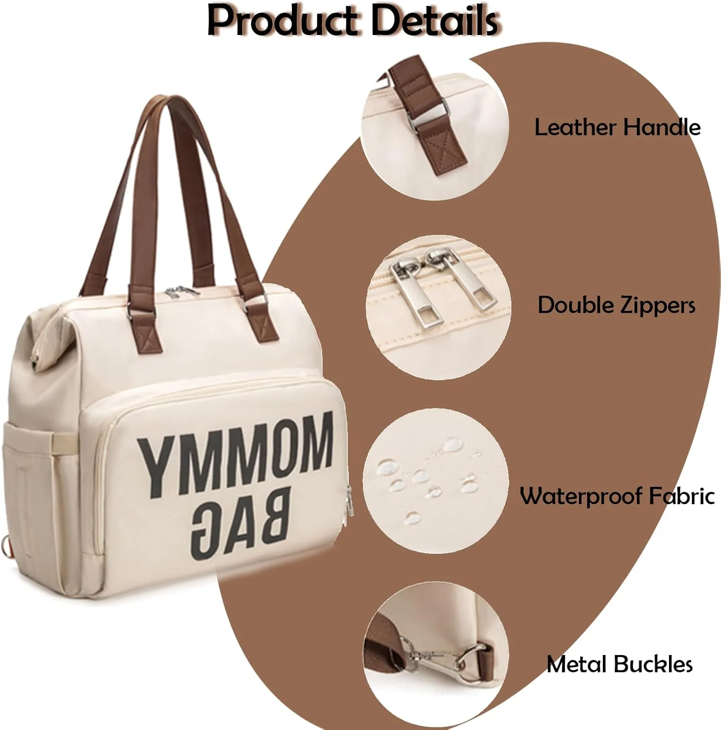 کیف لوازم مادر شامل 2 کیف سازمان دهنده، کیف بزرگ لوازم نوزاد مناسب بیمارستان، زایمان و مسافرت، کیف تعویض ضد آب، کیف لوازم ضروری نوزاد، کیف لوازم نوزاد برای مادر و پدر