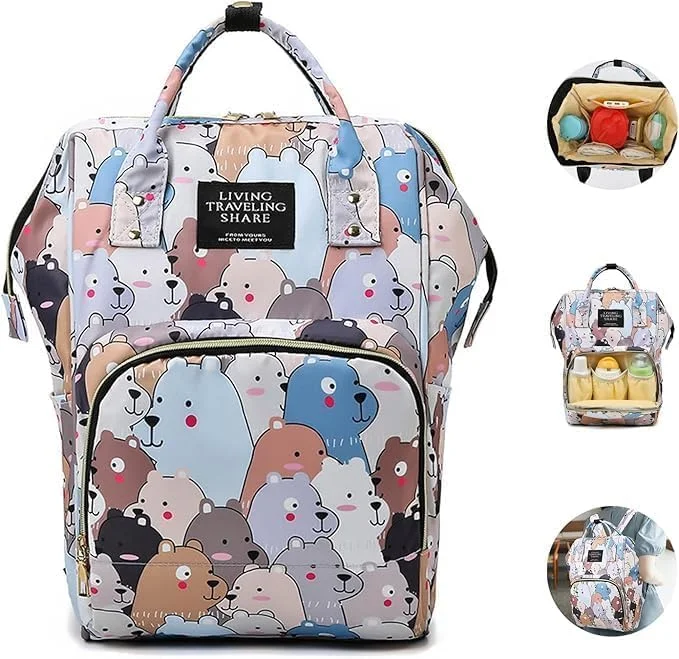 کیف لوازم کودک اوی داس - کوله پشتی ضد آب تعویض، سبد مسافرتی چند منظوره قابل حمل، کیف بزرگ مادر برای نوزاد