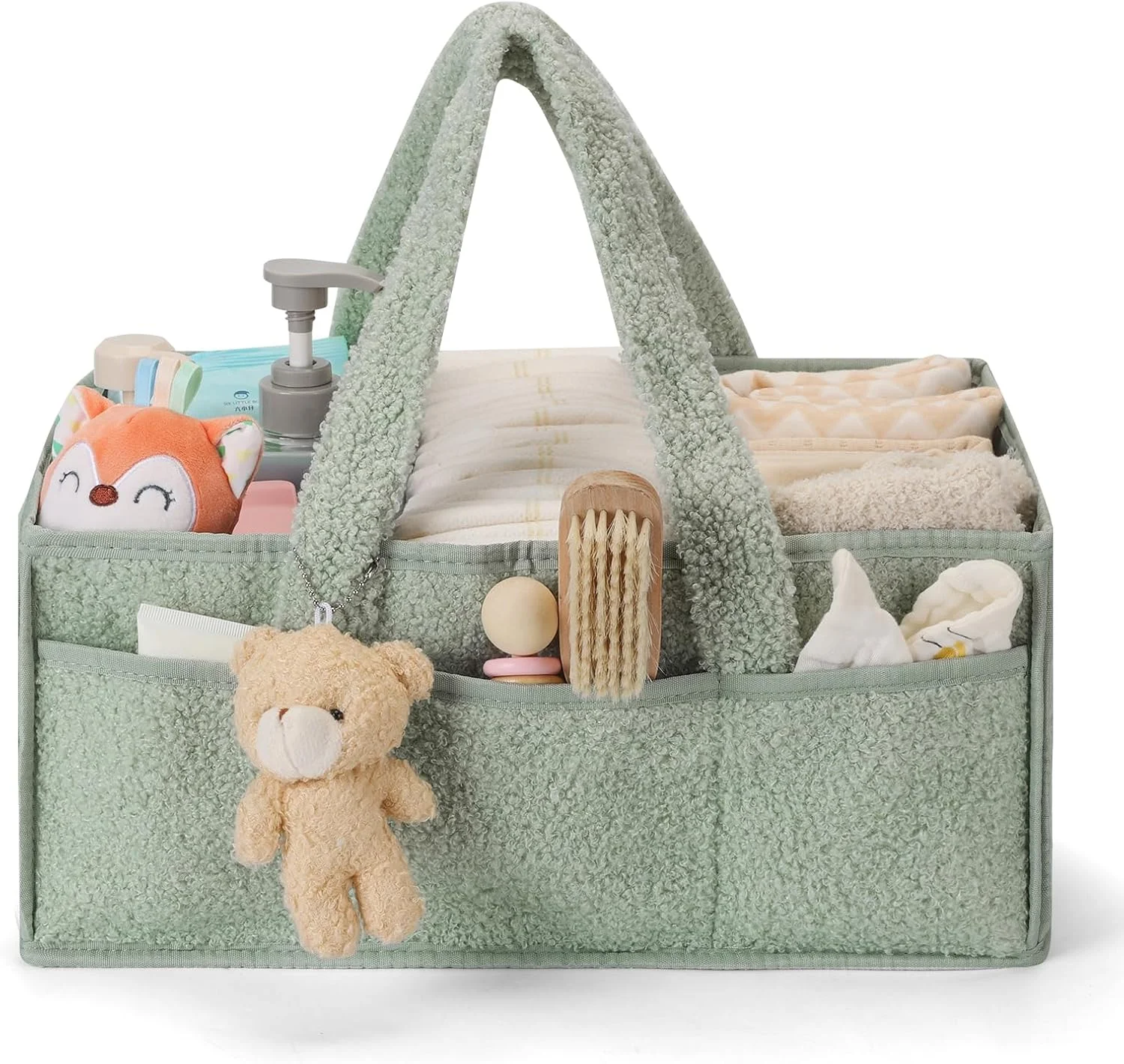 ارگنایزر لوازم کودک ERTYU، ارگنایزر میز تعویض برای دستمال مرطوب و پوشک، ارگنایزر تدی برای میز تعویض، وسایل ضروری نوزاد برای والدین (سبز) ارگنایزر لوازم کودک ERTYU، ارگنایزر میز تعویض برای دستمال مرطوب و پوشک، ارگنایزر تدی برای میز تعویض، وسایل ضروری نوزاد برای والدین (سبز)