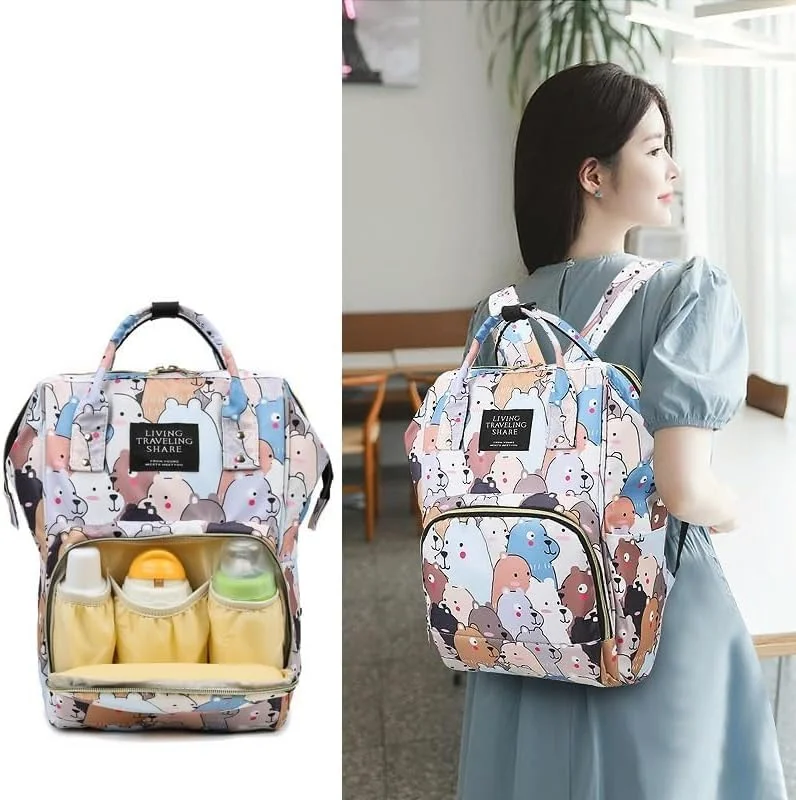 کیف لوازم کودک کوله پشتی با ایستگاه تعویض چند منظوره مسافرتی برای پدر/مادر، کیف بزرگ مادر، کوله پشتی ضد آب