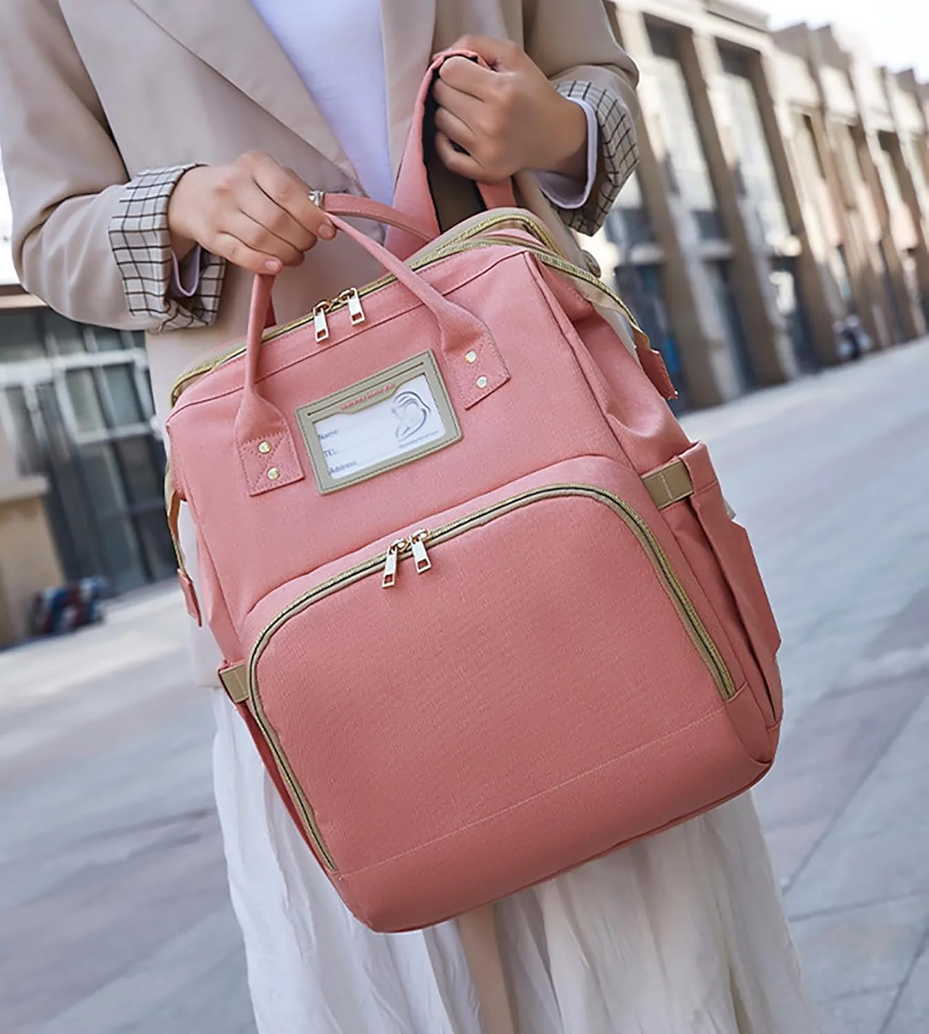 کیف لوازم کودک کوله پشتی با محل تعویض پوشک، کیف لوازم کودک، کوله پشتی چند منظوره با ظرفیت بزرگ، کیف مادر با پورت شارژ USB