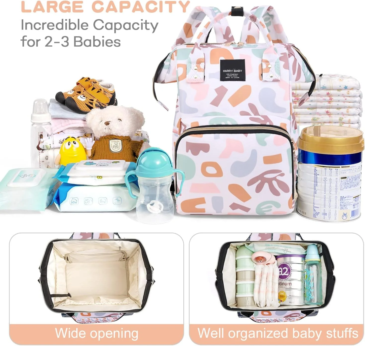 کیف لوازم کودک Yoawllty، کوله پشتی لوازم ضروری نوزاد، کیف مسافرتی چند منظوره ضد آب برای تعویض پوشک