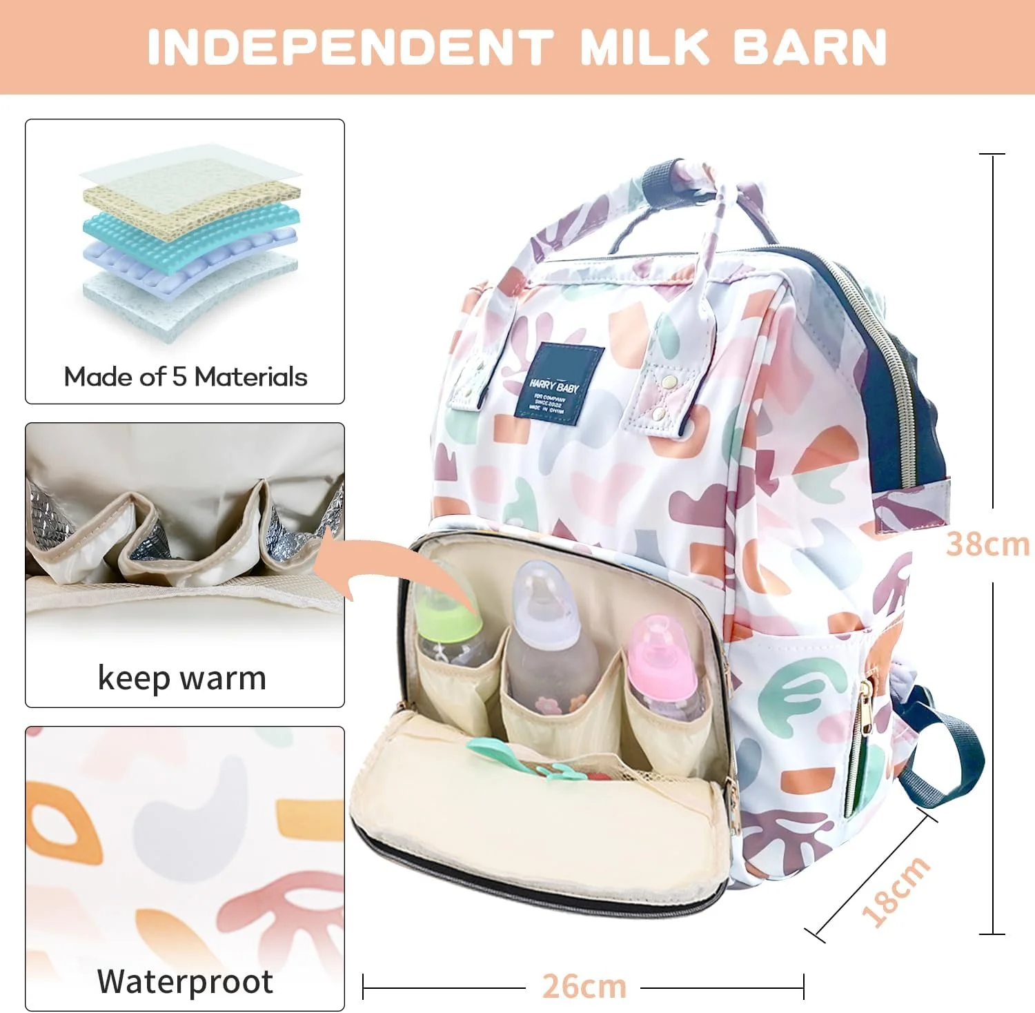 کیف لوازم کودک Yoawllty، کوله پشتی لوازم ضروری نوزاد، کیف مسافرتی چند منظوره ضد آب برای تعویض پوشک