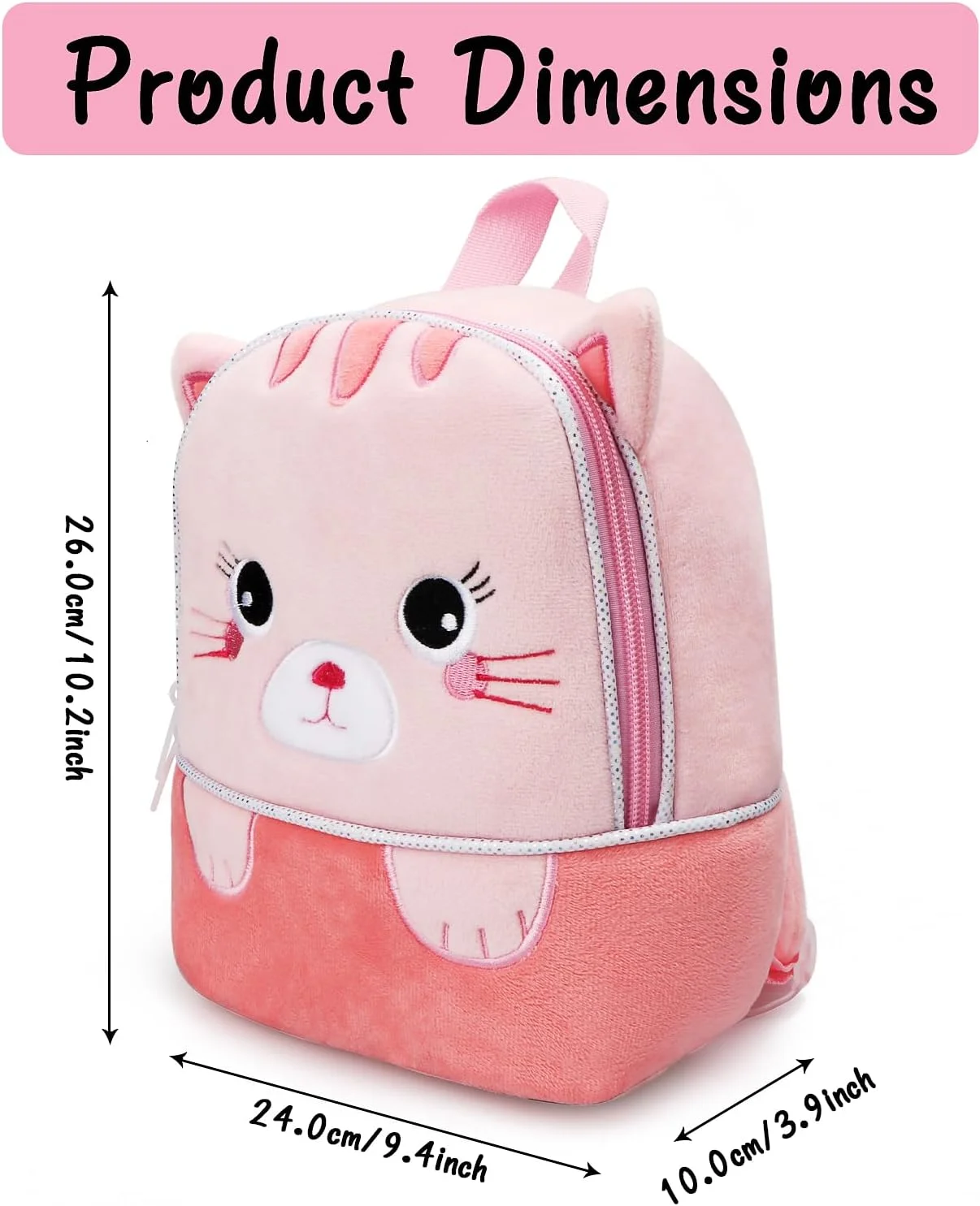 کیف کوله پشتی مخمل خواب دار URbazaar، کوله پشتی کودکانه زیبا، کیف مسافرتی کوچک کارتونی حیوانات مخمل خواب دار برای نوزاد پسر و دختر 1-5 ساله