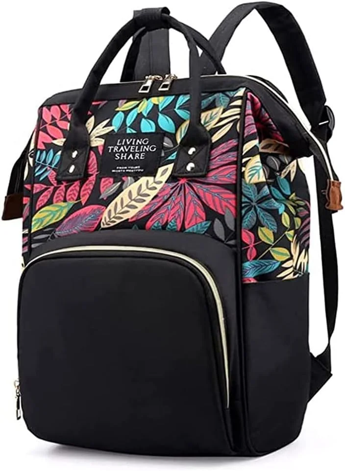 کیف لوازم کودک کوله پشتی TERRIFI، کوله پشتی چند منظوره با ظرفیت بزرگ و جیب های جداگانه برای شیشه شیر، مشکی