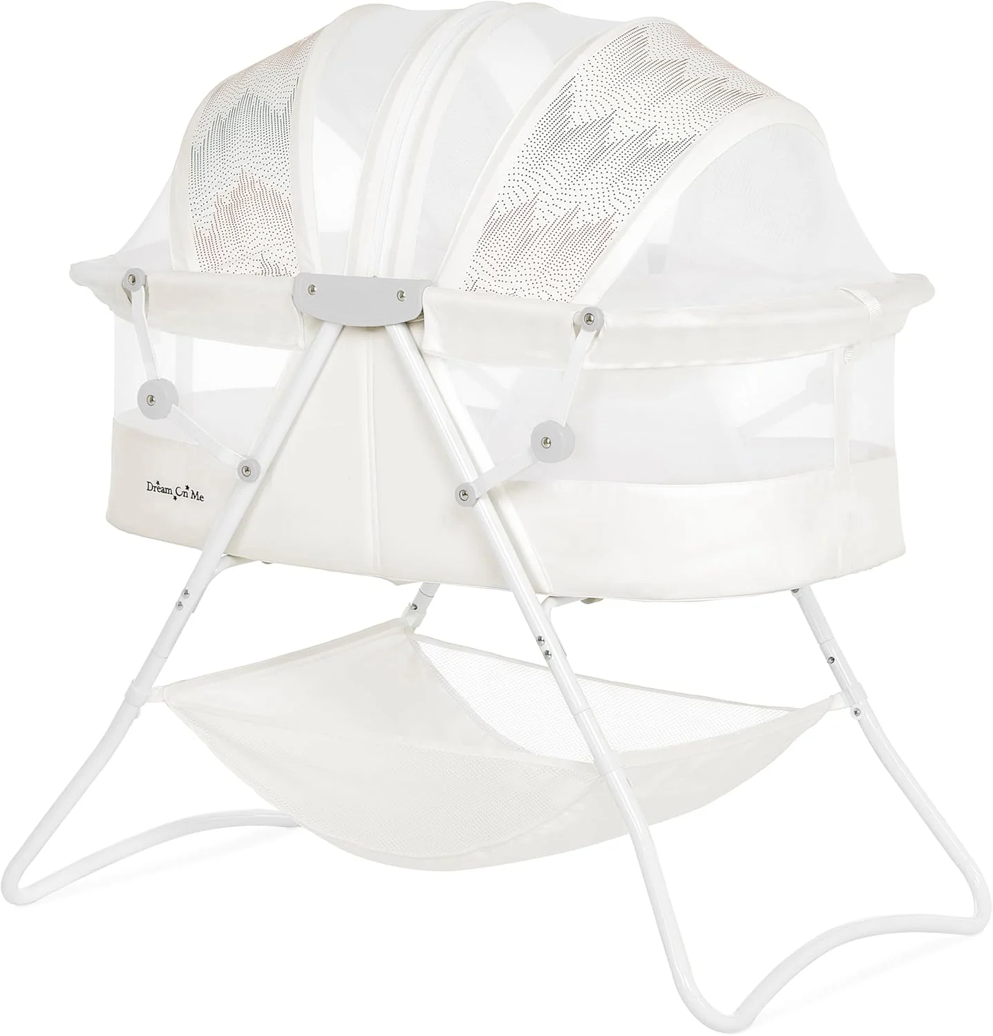 گهواره نوزاد Dream On Me مدل Karley، رنگ سفید کبوتر، گهواره سبک و قابل حمل، تاشو سریع و حمل آسان، دارای سایبان دوتایی قابل تنظیم، گهواره مناسب فضای داخلی و خارجی با سبد بزرگ ذخیره سازی. گهواره نوزاد Dream On Me مدل Karley، رنگ سفید کبوتر، گهواره سبک و قابل حمل، تاشو سریع و حمل آسان، دارای سایبان دوتایی قابل تنظیم، گهواره مناسب فضای داخلی و خارجی با سبد بزرگ ذخیره سازی.