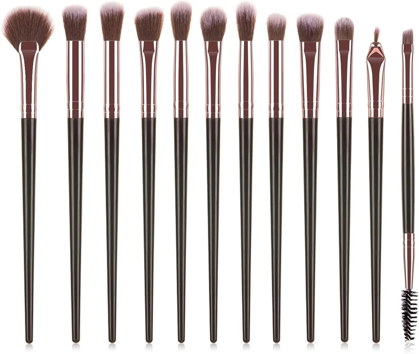 ست برس آرایشی وانام شامل 12 عدد برس صورت، برس چشم، برس آرایشی کوچک بادبزنی، ابزار زیبایی چند منظوره