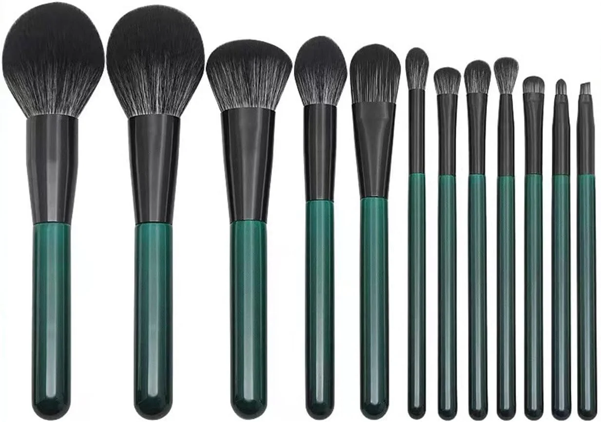 ست برس آرایشی 12 عددی WANAM به همراه کیف، شامل برس سایه چشم، کرم پودر، پودر، کانتور و سایر ابزارهای آرایشی