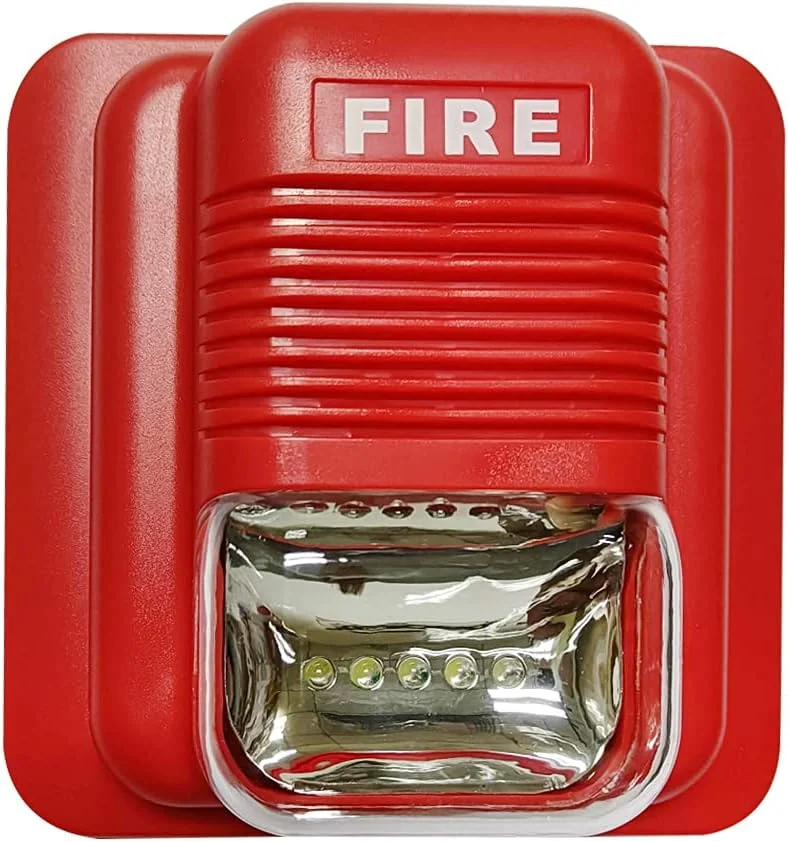 Fawoonu Fire Alarm Warning Strobe Siren Horn Sound & Strobe Alert Security System for Home Office Hotel Restaurant