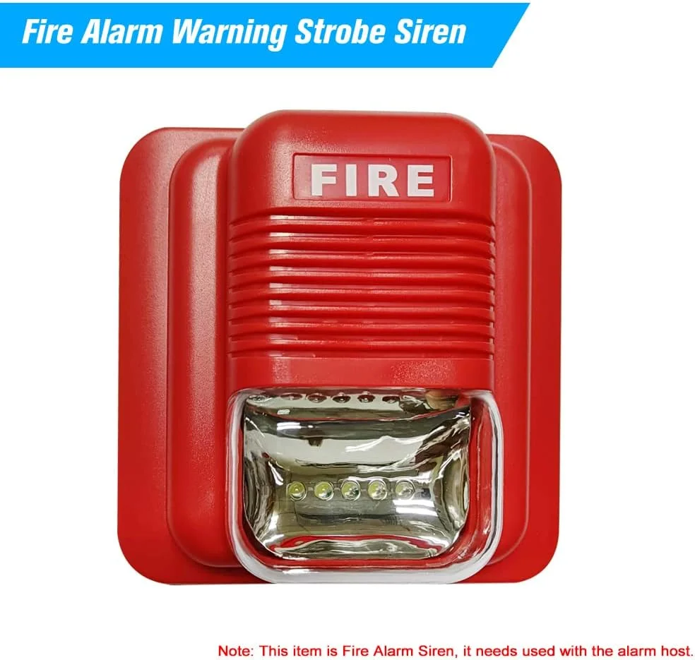 Fawoonu Fire Alarm Warning Strobe Siren Horn Sound & Strobe Alert Security System for Home Office Hotel Restaurant Fawoonu Fire Alarm Warning Strobe Siren Horn Sound & Strobe Alert Security System for Home Office Hotel Restaurant