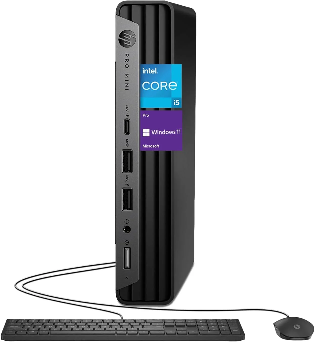 رومیزی تجاری مینی HP ProDesk 400 G9، پردازنده نسل سیزدهم Intel i5-13500T، رم 16 گیگابایتی، SSD PCIe 512 گیگابایتی، Wi-Fi 6، HDMI، Type-C، RJ-45، درگاه نمایش، صفحه کلید و ماوس سیمی، Windows 11 Pro، مشکی