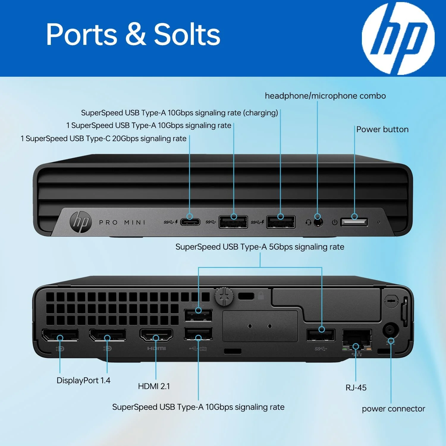 رومیزی تجاری مینی HP ProDesk 400 G9، پردازنده نسل سیزدهم Intel i5-13500T، رم 16 گیگابایتی، SSD PCIe 512 گیگابایتی، Wi-Fi 6، HDMI، Type-C، RJ-45، درگاه نمایش، صفحه کلید و ماوس سیمی، Windows 11 Pro، مشکی رومیزی تجاری مینی HP ProDesk 400 G9، پردازنده نسل سیزدهم Intel i5-13500T، رم 16 گیگابایتی، SSD PCIe 512 گیگابایتی، Wi-Fi 6، HDMI، Type-C، RJ-45، درگاه نمایش، صفحه کلید و ماوس سیمی، Windows 11 Pro، مشکی