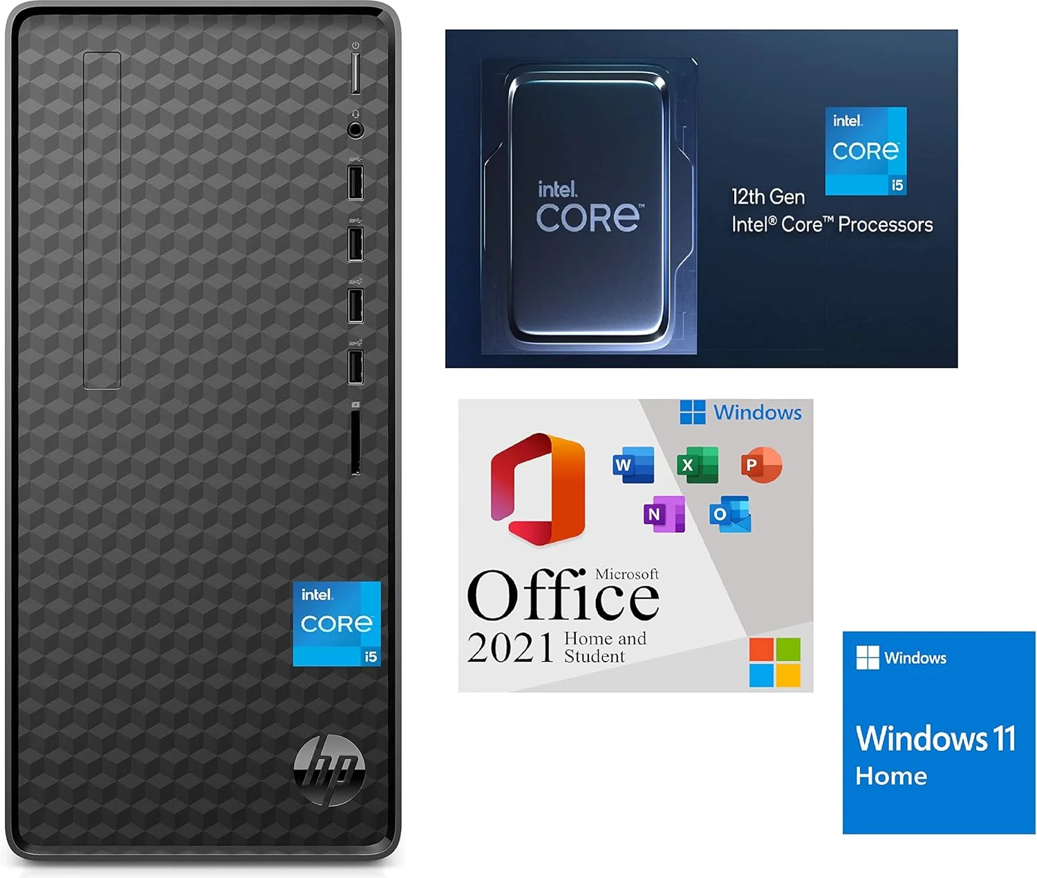 کامپیوتر رومیزی مینی تاور جدید HP مدل 2022 || پردازنده Intel Core i5 نسل دوازدهم || رم 8 گیگابایت || هارد دیسک 1 ترابایت + 256 گیگابایت SSD M.2 || ویندوز 11 هوم + آفیس 2021 || 6J0W7PA || مشکی || M01-F2489in کامپیوتر رومیزی مینی تاور جدید HP مدل 2022 || پردازنده Intel Core i5 نسل دوازدهم || رم 8 گیگابایت || هارد دیسک 1 ترابایت + 256 گیگابایت SSD M.2 || ویندوز 11 هوم + آفیس 2021 || 6J0W7PA || مشکی || M01-F2489in
