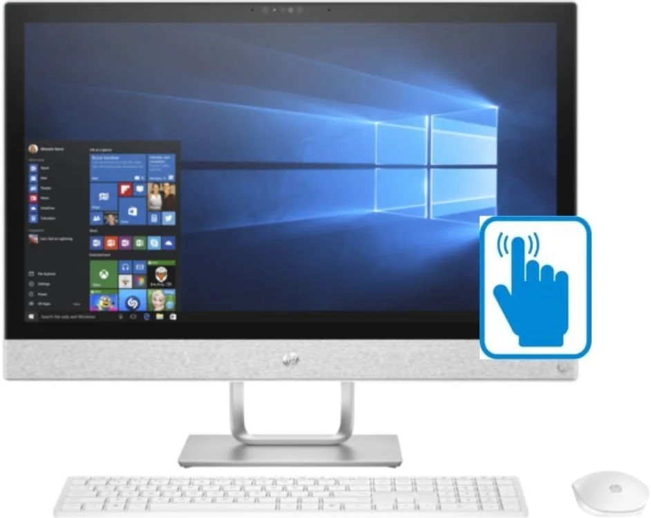 کامپیوتر رومیزی همه کاره پریمیوم HP Pavilion 24-r045qe با صفحه نمایش لمسی 23.8 اینچی FHD (پردازنده Intel i7 Quad Core، هارد دیسک 1 ترابایتی + 16 گیگابایت Optane، رم 12 گیگابایتی، صفحه نمایش لمسی 23.8 اینچی FHD 1920x1080، WiFi، بلوتوث، ویندوز 10 هوم)