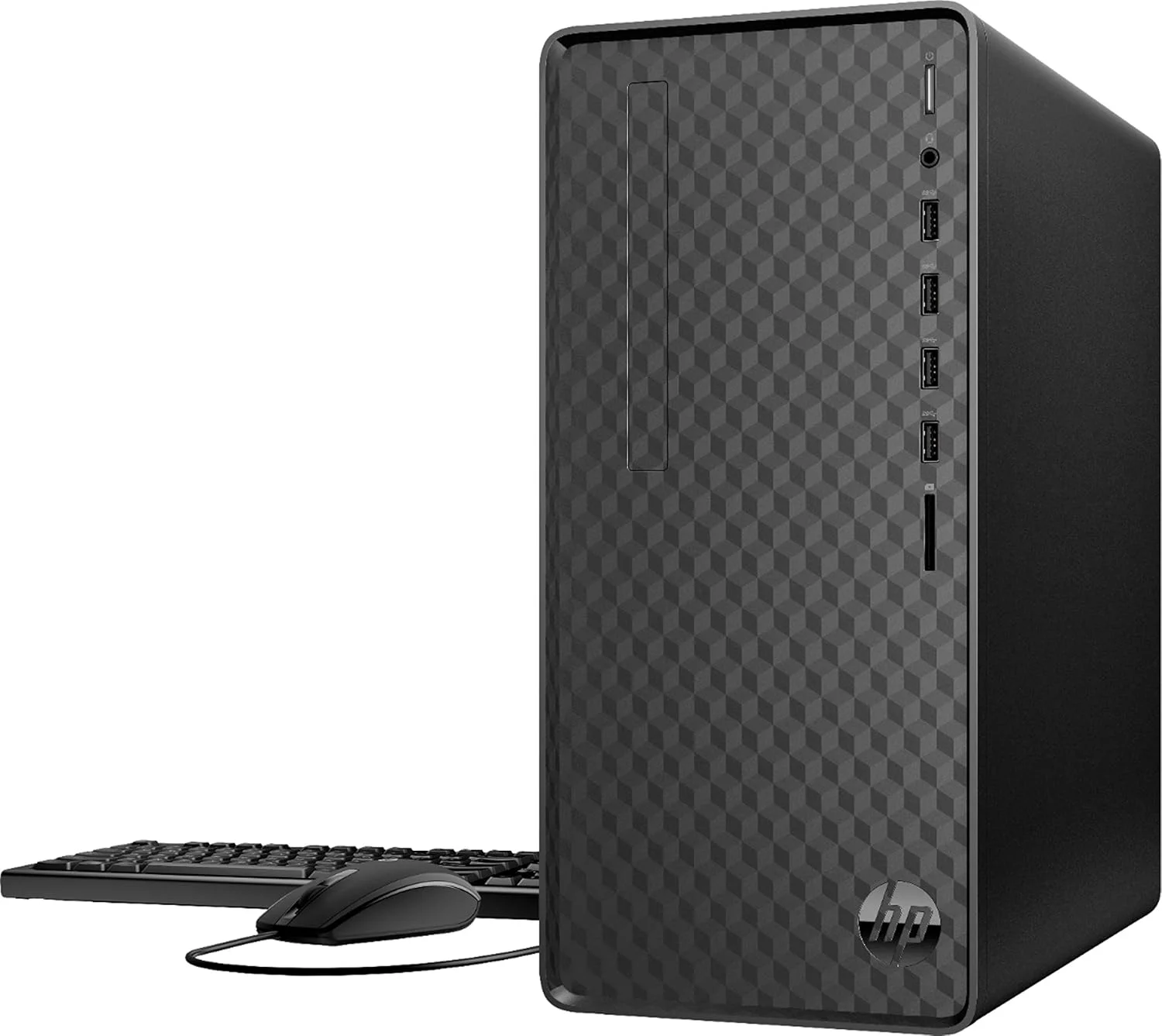 جدیدترین کامپیوتر رومیزی HP AMD Ryzen 7 با 8 گیگابایت رم و 256 گیگابایت SSD، مشکی، ویندوز 10 هوم مدل M01-F1024