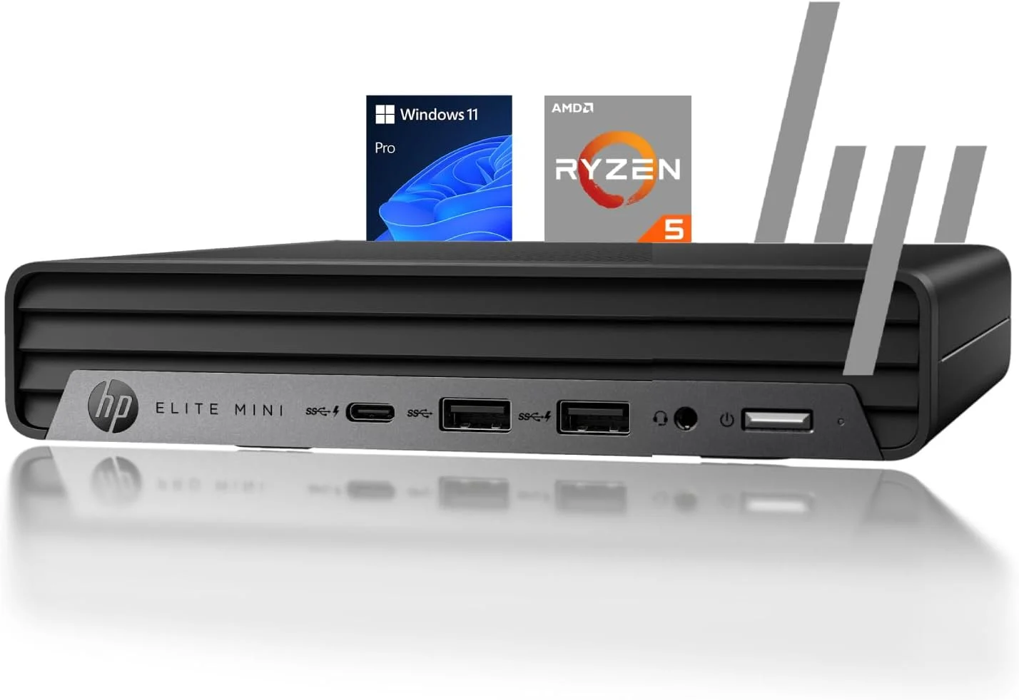 کامپیوتر رومیزی مینی HP 2025 Elite 805، پردازنده AMD Ryzen 5 (بهتر از i7-11700T)، طراحی فوق العاده بی صدا، 32 گیگابایت رم، 1 ترابایت PCIe SSD، پشتیبانی از دو نمایشگر 4K، USB-C، Wi-Fi 6، کیبورد و ماوس، ویندوز 11 پرو