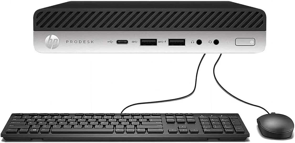 کامپیوتر رومیزی مینی HP ProDesk 600 G4، پردازنده 6 هسته ای Intel Core i5-8500T تا 3.5 گیگاهرتز، 16 گیگابایت رم، 512 گیگابایت SSD، ماوس و کیبورد، ویندوز 10 پرو، مشکی (بازسازی شده)