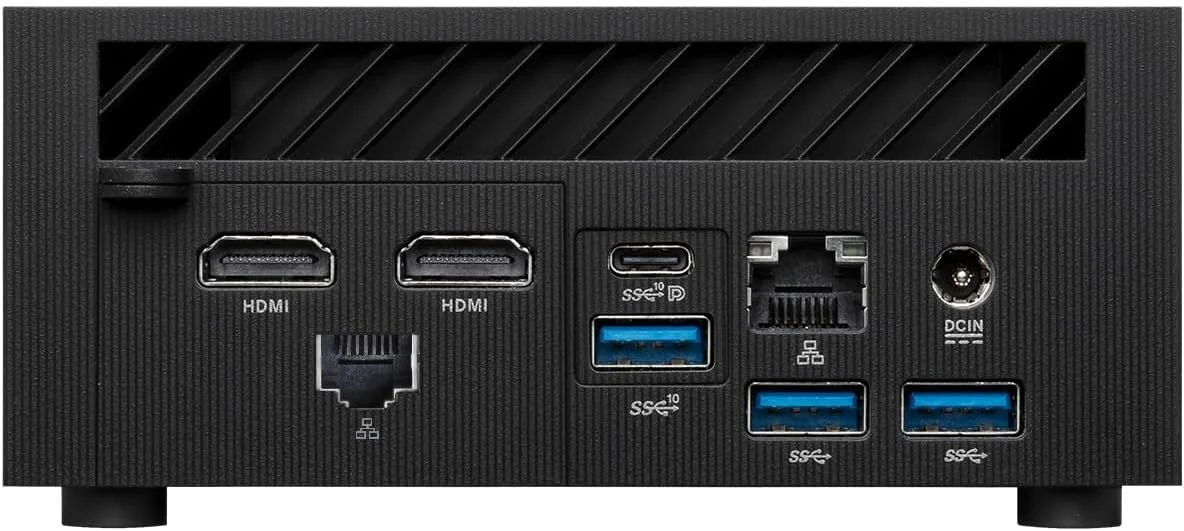 مینی پی سی کامل ایسوس PN52 با پردازنده AMD Ryzen 7 5800H، رم 16 گیگابایتی DDR4-3200MHz، حافظه SSD 256 گیگابایتی M.2 PCIE، وای فای 6E، بلوتوث 5.2، 7 پورت USB، ویندوز 11 پرو، پشتیبانی از حداکثر 4 نمایشگر 4K، شامل پایه VESA