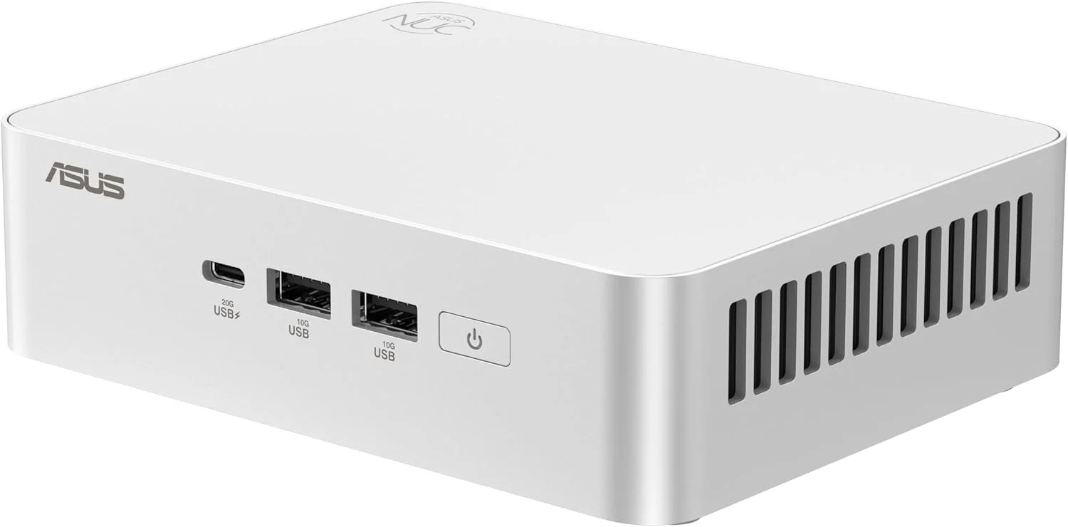 کیت ایسوس NUC 15 Pro Plus مدل RNUC15CRSU900002 (پردازنده Intel Core i9 Ultra، گرافیک Arc، وای فای 7، بلوتوث 5.4، بدون سیستم عامل، با منبع تغذیه EU، سفید)