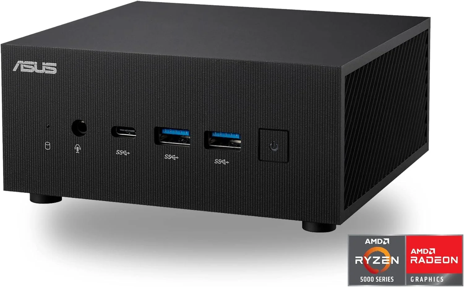مینی پی سی کامل ایسوس PN52 با پردازنده AMD Ryzen 5 5600H، رم 16 گیگابایتی DDR4-3200MHz، حافظه SSD 256 گیگابایتی M.2 PCIE، وای فای 6، بلوتوث 5.2، 7 پورت USB، ویندوز 11 پرو، پشتیبانی از حداکثر 4 نمایشگر 4K، شامل پایه VESA