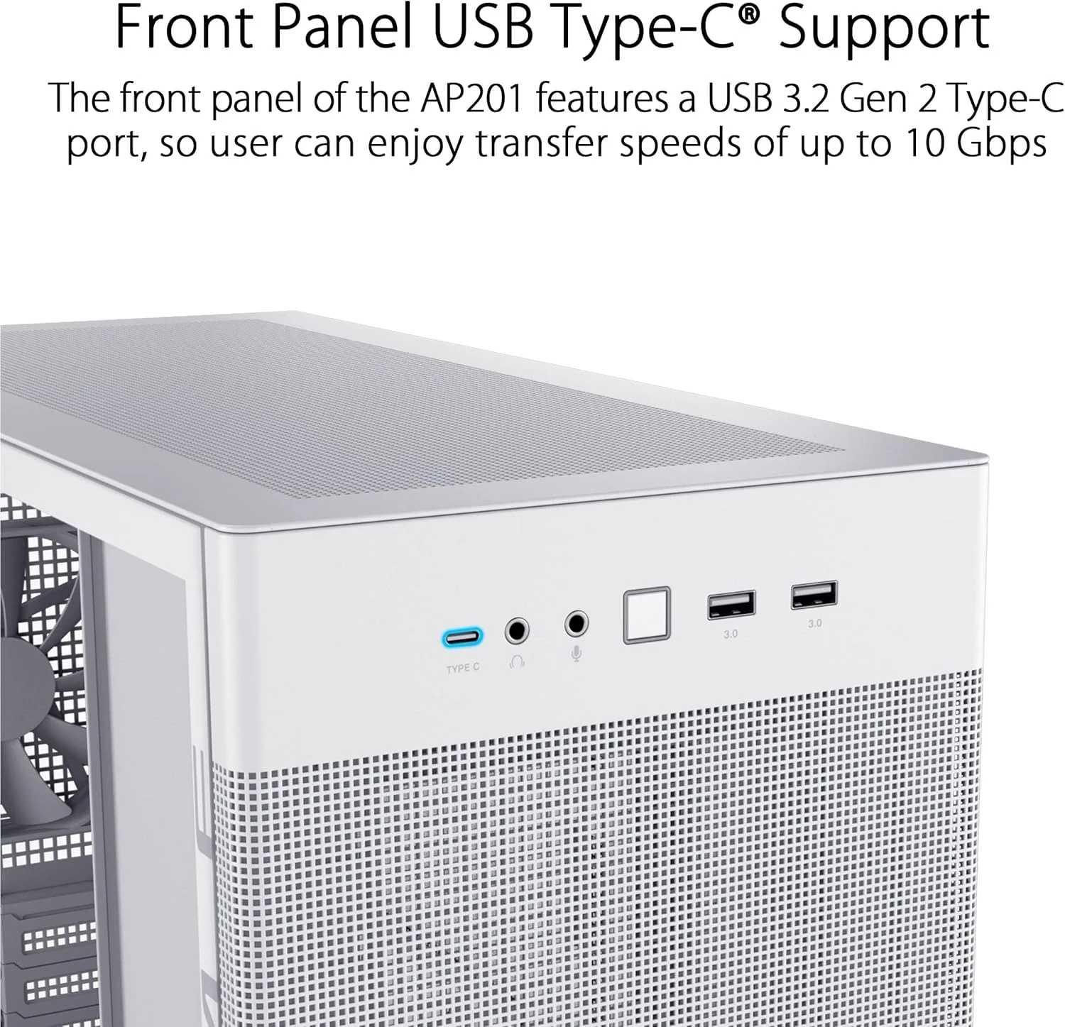 کیس سفید ASUS AP201 PRIME TG Mini Tower کیس سفید ASUS AP201 PRIME TG Mini Tower