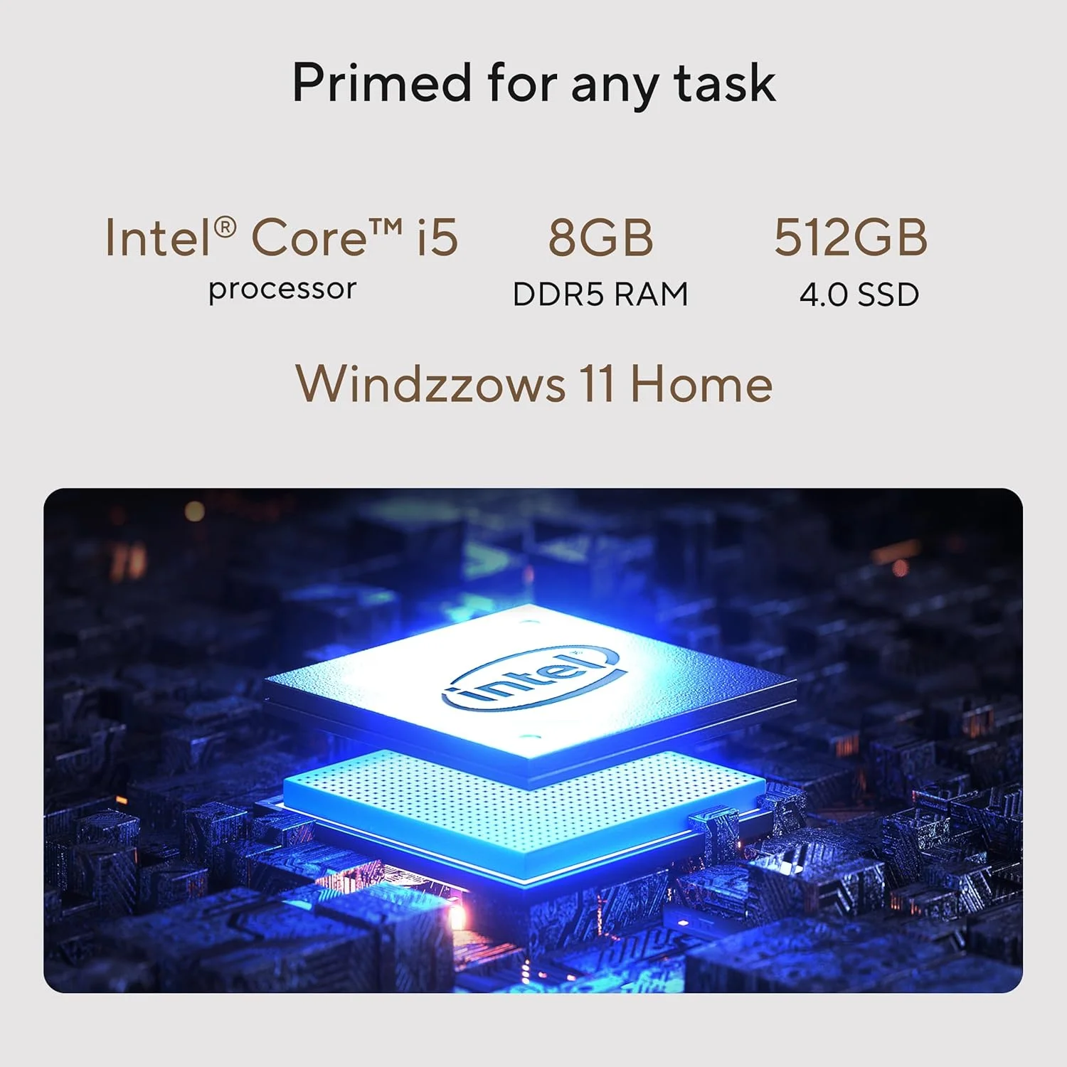 ASUS V500 Mini Tower | پردازنده Intel Core i5-13420H | رم 8 گیگابایت | حافظه SSD 512 گیگابایت | ویندوز 11 Home PC خاکستری [V500MV-13420H205W]