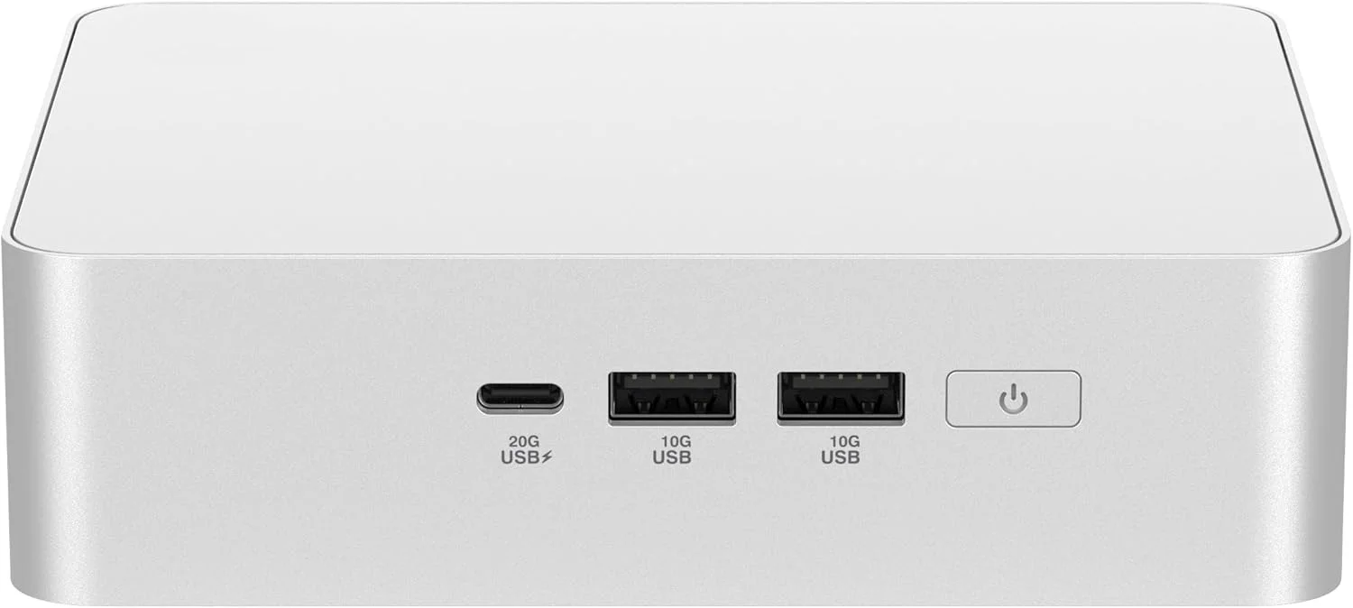 مینی کامپیوتر بدون قطعات ASUS NUC 15 Pro+ با پردازنده Intel Series 2 Core Ultra 5 225H، پشتیبانی از حداکثر 96 گیگابایت رم DDR5، دو جایگاه ذخیره سازی، Thunderbolt™ 4، Wi-Fi 7 و بلوتوث 5.4، شاسی آلومینیومی نقره ای بدون نیاز به ابزار، همراه با پایه VESA