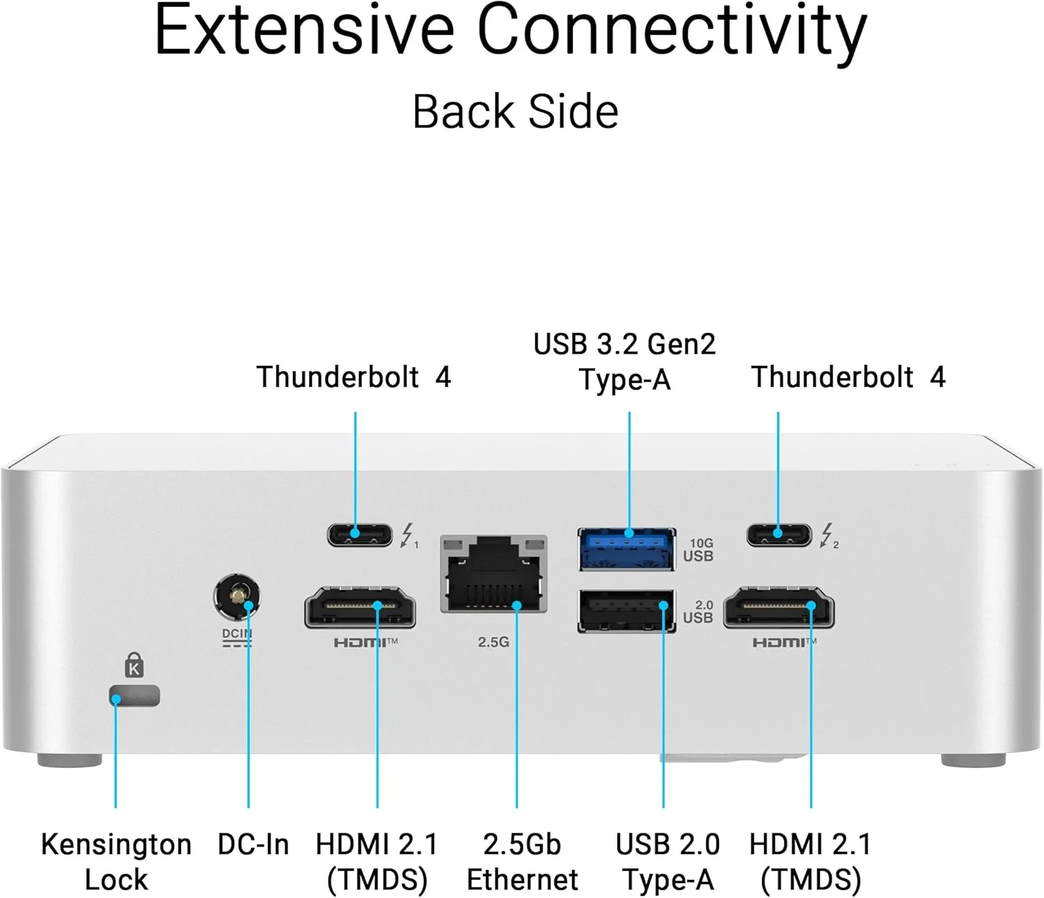 مینی کامپیوتر بدون قطعات ASUS NUC 15 Pro+ با پردازنده Intel Series 2 Core Ultra 5 225H، پشتیبانی از حداکثر 96 گیگابایت رم DDR5، دو جایگاه ذخیره سازی، Thunderbolt™ 4، Wi-Fi 7 و بلوتوث 5.4، شاسی آلومینیومی نقره ای بدون نیاز به ابزار، همراه با پایه VESA مینی کامپیوتر بدون قطعات ASUS NUC 15 Pro+ با پردازنده Intel Series 2 Core Ultra 5 225H، پشتیبانی از حداکثر 96 گیگابایت رم DDR5، دو جایگاه ذخیره سازی، Thunderbolt™ 4، Wi-Fi 7 و بلوتوث 5.4، شاسی آلومینیومی نقره ای بدون نیاز به ابزار، همراه با پایه VESA