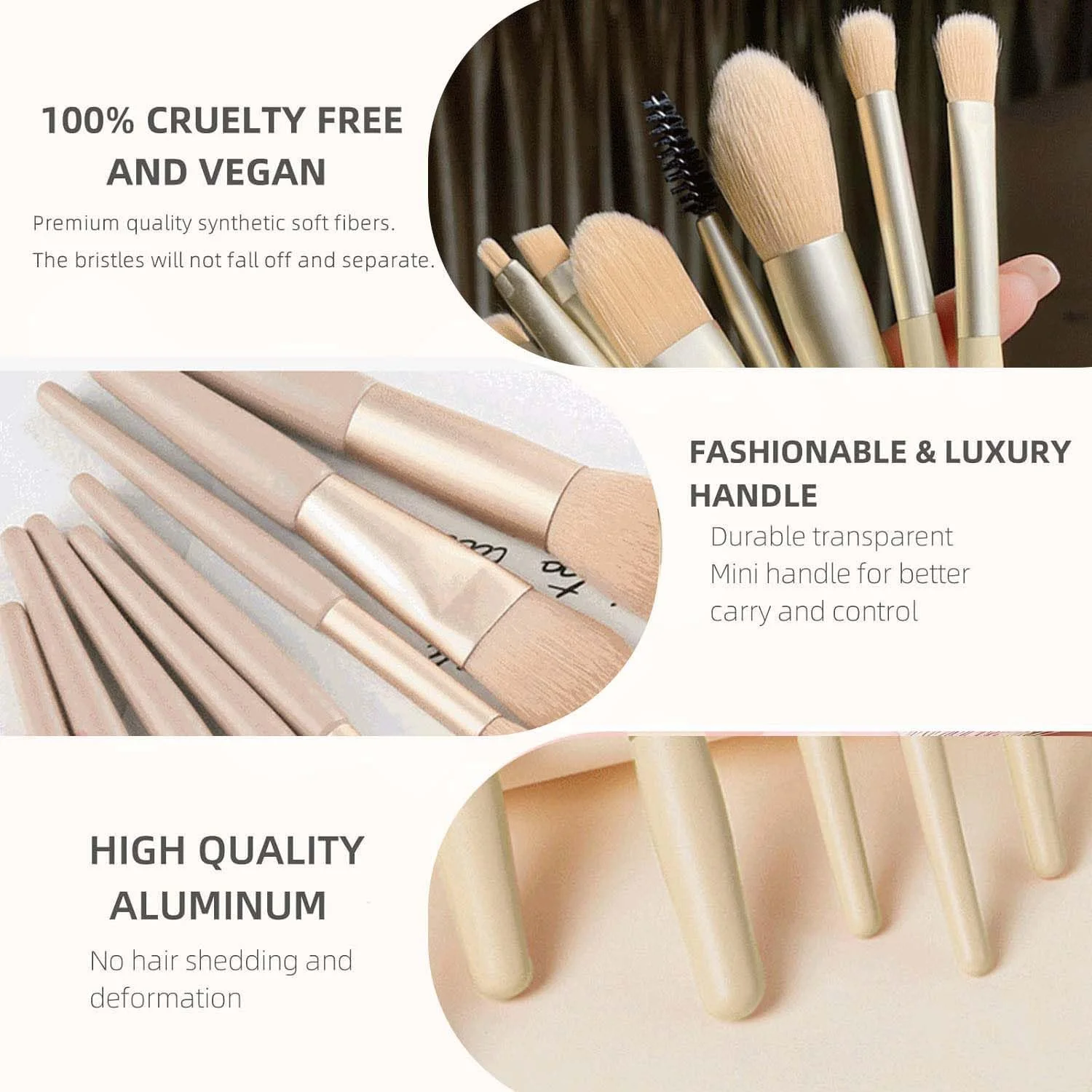 ست برس آرایشی مسافرتی (8 تکه)، ست برس آرایشی مینی، برس های قابل حمل ریل تکنیک، کیت برس آرایشی سایز مسافرتی با کیف آرایشی برای کرم پودر، سایه چشم، رژگونه، کانتور و کانسیلر (بژ) ست برس آرایشی مسافرتی (8 تکه)، ست برس آرایشی مینی، برس های قابل حمل ریل تکنیک، کیت برس آرایشی سایز مسافرتی با کیف آرایشی برای کرم پودر، سایه چشم، رژگونه، کانتور و کانسیلر (بژ)