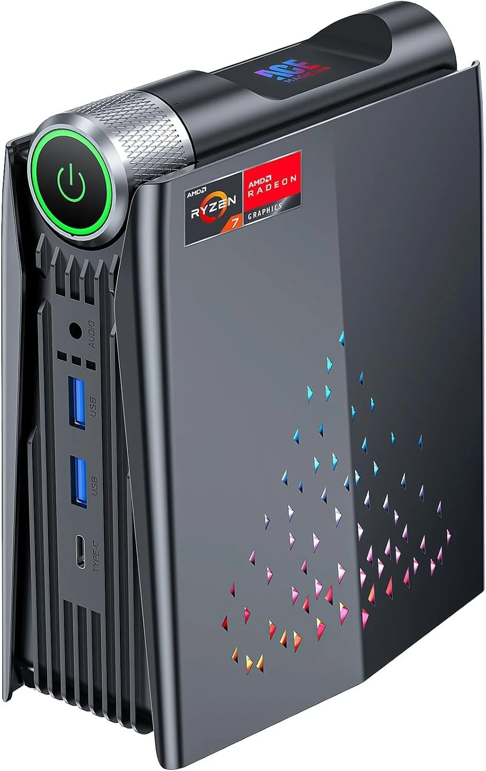 مینی کامپیوتر گیمینگ ACEMAGICIAN، مینی پی سی رایزن، AMD Ryzen 7 Pro 5875U (تا 4.5 گیگاهرتز)، 32 گیگابایت DDR4، 512 گیگابایت NVMe SSD، کامپیوتر رومیزی مینی، مینی کامپیوتر [WiFi6/BT5.2] [4K UHD/نورهای RGB/3 حالت قابل تنظیم Micro PC]