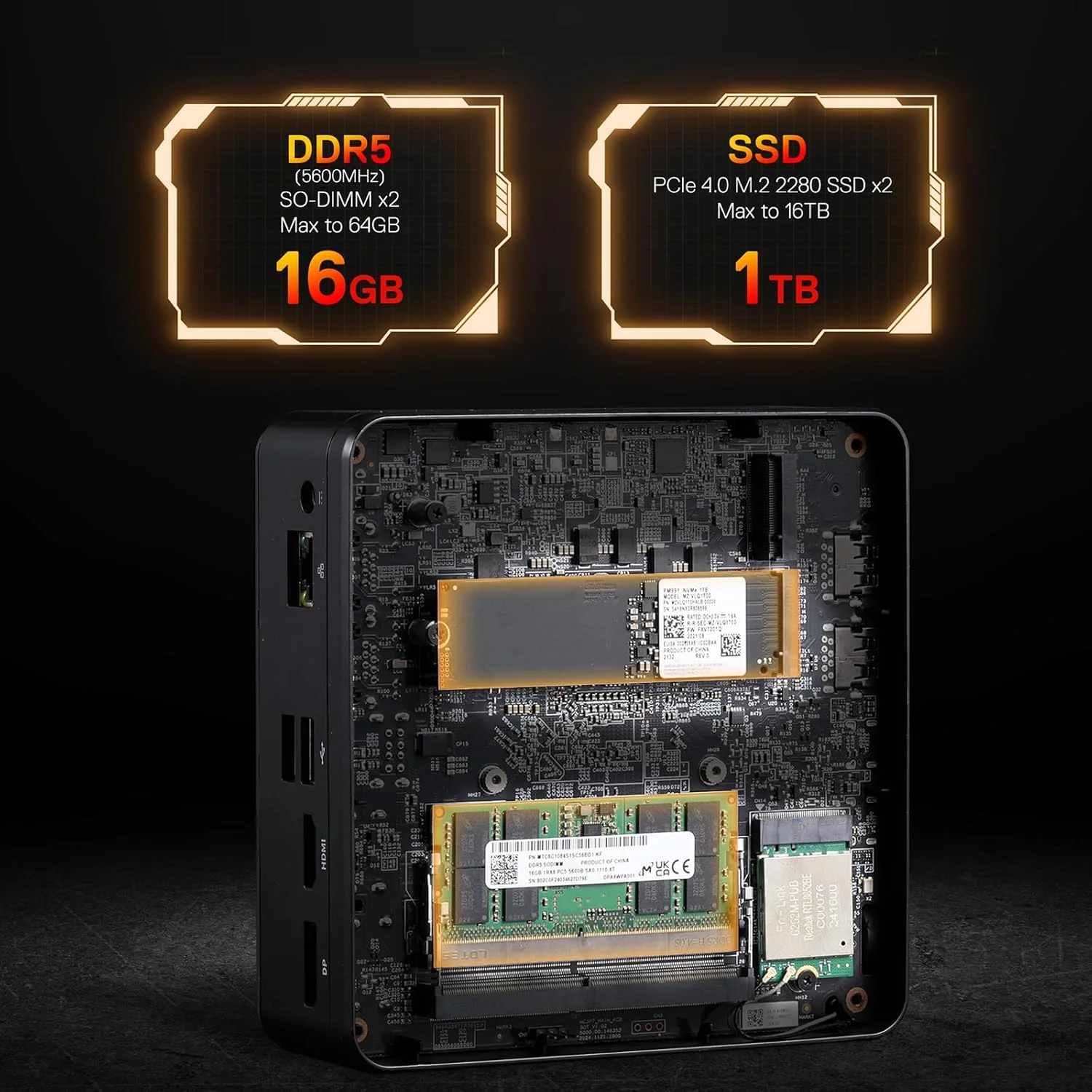 مینی پی سی Redragon MPC745 با پردازنده AMD Ryzen 7 8845HS (حداکثر 5.1 گیگاهرتز)، مینی کامپیوتر رومیزی با گرافیک Radeon 780M، رم 16 گیگابایتی DDR5، حافظه SSD 1 ترابایتی PCIe M.2، پشتیبانی از اترنت، 4K UHD، WiFi، BT 5.2، USB 4.0 مینی پی سی Redragon MPC745 با پردازنده AMD Ryzen 7 8845HS (حداکثر 5.1 گیگاهرتز)، مینی کامپیوتر رومیزی با گرافیک Radeon 780M، رم 16 گیگابایتی DDR5، حافظه SSD 1 ترابایتی PCIe M.2، پشتیبانی از اترنت، 4K UHD، WiFi، BT 5.2، USB 4.0