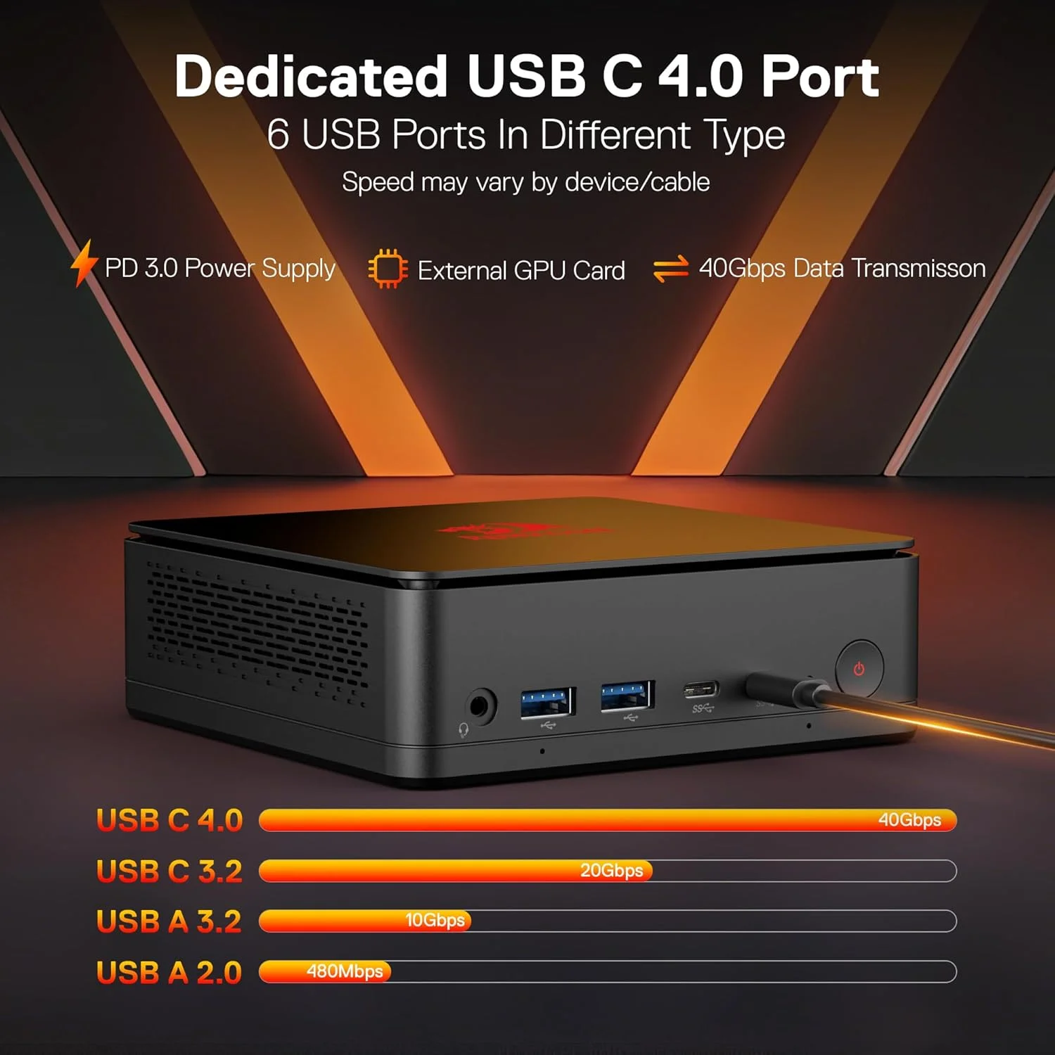 مینی پی سی Redragon MPC745 با پردازنده AMD Ryzen 7 8845HS (حداکثر 5.1 گیگاهرتز)، مینی کامپیوتر رومیزی با گرافیک Radeon 780M، رم 16 گیگابایتی DDR5، حافظه SSD 1 ترابایتی PCIe M.2، پشتیبانی از اترنت، 4K UHD، WiFi، BT 5.2، USB 4.0 مینی پی سی Redragon MPC745 با پردازنده AMD Ryzen 7 8845HS (حداکثر 5.1 گیگاهرتز)، مینی کامپیوتر رومیزی با گرافیک Radeon 780M، رم 16 گیگابایتی DDR5، حافظه SSD 1 ترابایتی PCIe M.2، پشتیبانی از اترنت، 4K UHD، WiFi، BT 5.2، USB 4.0