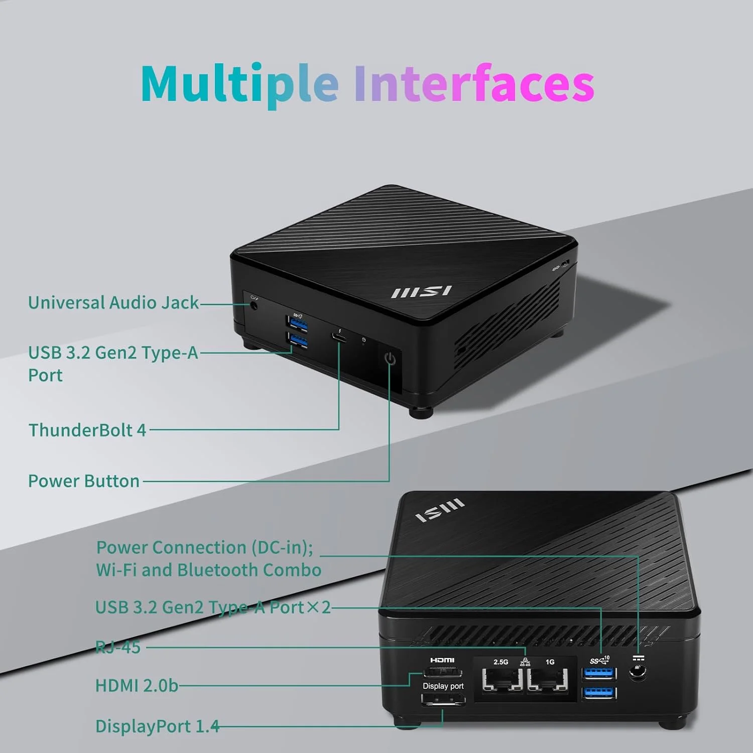 مینی کامپیوتر حرفه ای MSI Cubi 5، پردازنده نسل دوازدهم Intel i5-1235U (بهتر از Ryzen 7 5700U)، رم 16 گیگابایتی، SSD 512 گیگابایتی، Wi-Fi 6، Windows 11 Pro، پشتیبانی از نمایشگر 4K@60Hz، انجام چند وظیفه ای روان در کار/بازی مینی کامپیوتر حرفه ای MSI Cubi 5، پردازنده نسل دوازدهم Intel i5-1235U (بهتر از Ryzen 7 5700U)، رم 16 گیگابایتی، SSD 512 گیگابایتی، Wi-Fi 6، Windows 11 Pro، پشتیبانی از نمایشگر 4K@60Hz، انجام چند وظیفه ای روان در کار/بازی