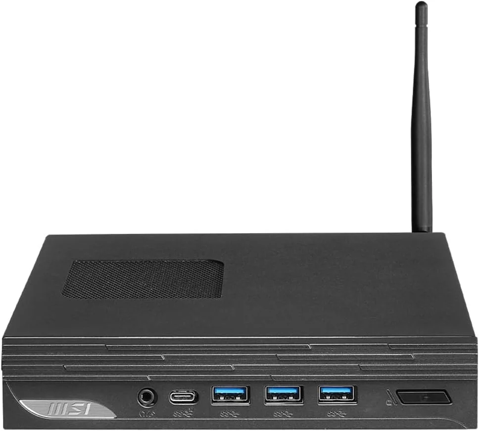 مینی کامپیوتر Barebones MSI Pro DP10: پردازنده Intel Core i7-1360P، وای فای 6E، بلوتوث 5.2، تاندربولت Type-C، نمایشگر دوگانه، کم مصرف، مشکی: 13M-021BUS مینی کامپیوتر Barebones MSI Pro DP10: پردازنده Intel Core i7-1360P، وای فای 6E، بلوتوث 5.2، تاندربولت Type-C، نمایشگر دوگانه، کم مصرف، مشکی: 13M-021BUS