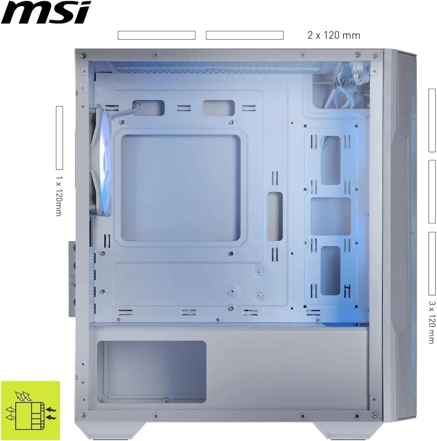 کیس کامپیوتر MSI MAG Forge M100R Micro ATX Tower: دارای 4 اسلات توسعه، حداکثر طول کارت گرافیک 11.81 اینچ، 3 عدد فن 120 میلی متری از پیش نصب شده در جلو، 1 عدد فن 120 میلی متری در عقب - سفید کیس کامپیوتر MSI MAG Forge M100R Micro ATX Tower: دارای 4 اسلات توسعه، حداکثر طول کارت گرافیک 11.81 اینچ، 3 عدد فن 120 میلی متری از پیش نصب شده در جلو، 1 عدد فن 120 میلی متری در عقب - سفید