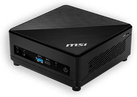 مینی پی سی MSI Cubi 5 10M - پردازنده دو هسته ای Pentium Gold 6405U، ویندوز 10، گرافیک یکپارچه، 4 گیگابایت رم DDR4، 128 گیگابایت SSD SATA، Wi-Fi، USB Type-C، HDMI - مینی دسکتاپ مشکی جمع و جور و قدرتمند - اینتل