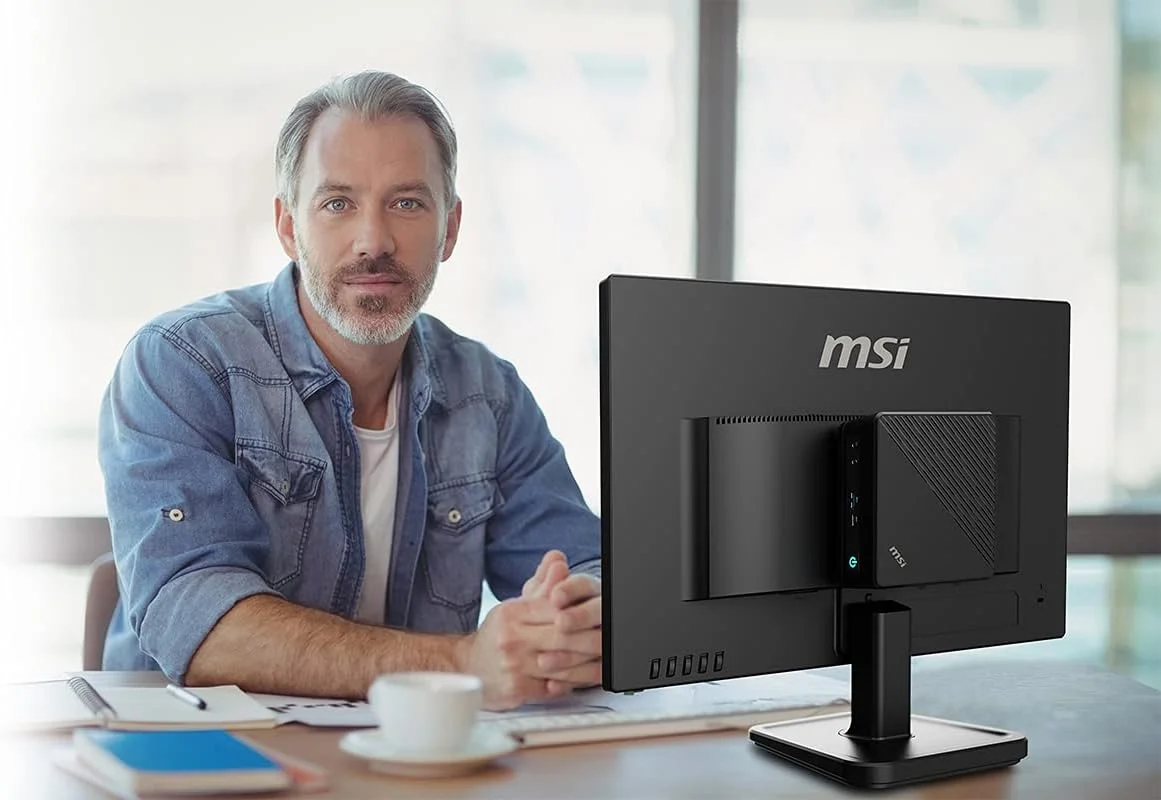 مینی پی سی MSI Cubi 5 10M - پردازنده دو هسته ای Pentium Gold 6405U، ویندوز 10، گرافیک یکپارچه، 4 گیگابایت رم DDR4، 128 گیگابایت SSD SATA، Wi-Fi، USB Type-C، HDMI - مینی دسکتاپ مشکی جمع و جور و قدرتمند - اینتل مینی پی سی MSI Cubi 5 10M - پردازنده دو هسته ای Pentium Gold 6405U، ویندوز 10، گرافیک یکپارچه، 4 گیگابایت رم DDR4، 128 گیگابایت SSD SATA، Wi-Fi، USB Type-C، HDMI - مینی دسکتاپ مشکی جمع و جور و قدرتمند - اینتل