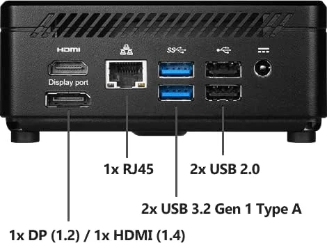 مینی پی سی MSI Cubi 5 10M - پردازنده دو هسته ای Pentium Gold 6405U، ویندوز 10، گرافیک یکپارچه، 4 گیگابایت رم DDR4، 128 گیگابایت SSD SATA، Wi-Fi، USB Type-C، HDMI - مینی دسکتاپ مشکی جمع و جور و قدرتمند - اینتل مینی پی سی MSI Cubi 5 10M - پردازنده دو هسته ای Pentium Gold 6405U، ویندوز 10، گرافیک یکپارچه، 4 گیگابایت رم DDR4، 128 گیگابایت SSD SATA، Wi-Fi، USB Type-C، HDMI - مینی دسکتاپ مشکی جمع و جور و قدرتمند - اینتل