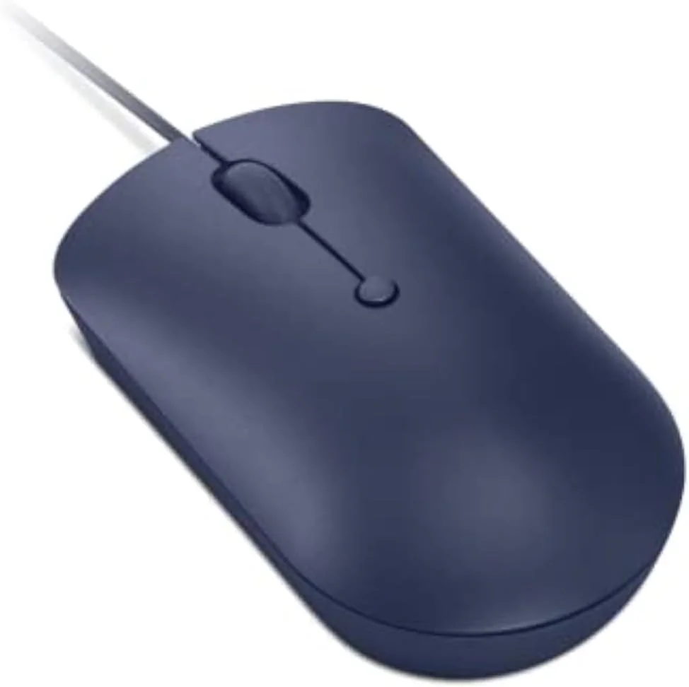 موس جمع و جور سیمی USB-C لنوو 540، 4 دکمه، DPI قابل تنظیم 2400، مناسب دست چپ یا راست، GY51D20878، آبی تیره