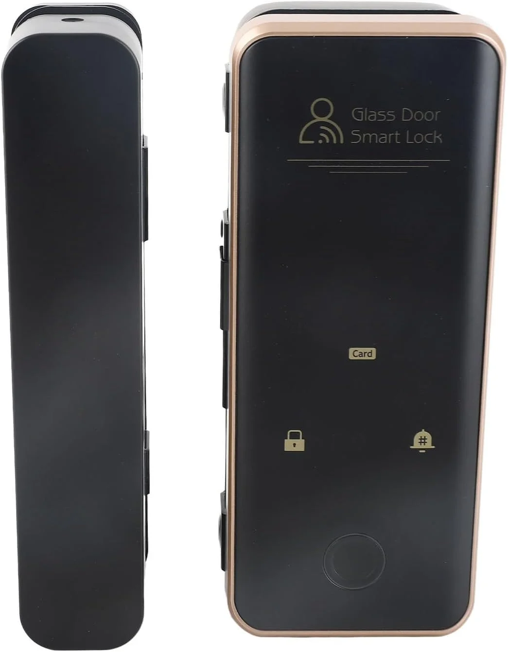 قفل درب شیشه ای هوشمند Asixxsix، قفل درب جلو اثر انگشتی رمز عبور کارت کنترل از راه دور 4 در 1 با سیستم کنترل دسترسی بدون کلید الکترونیکی حضور و غیاب و زنگ درب