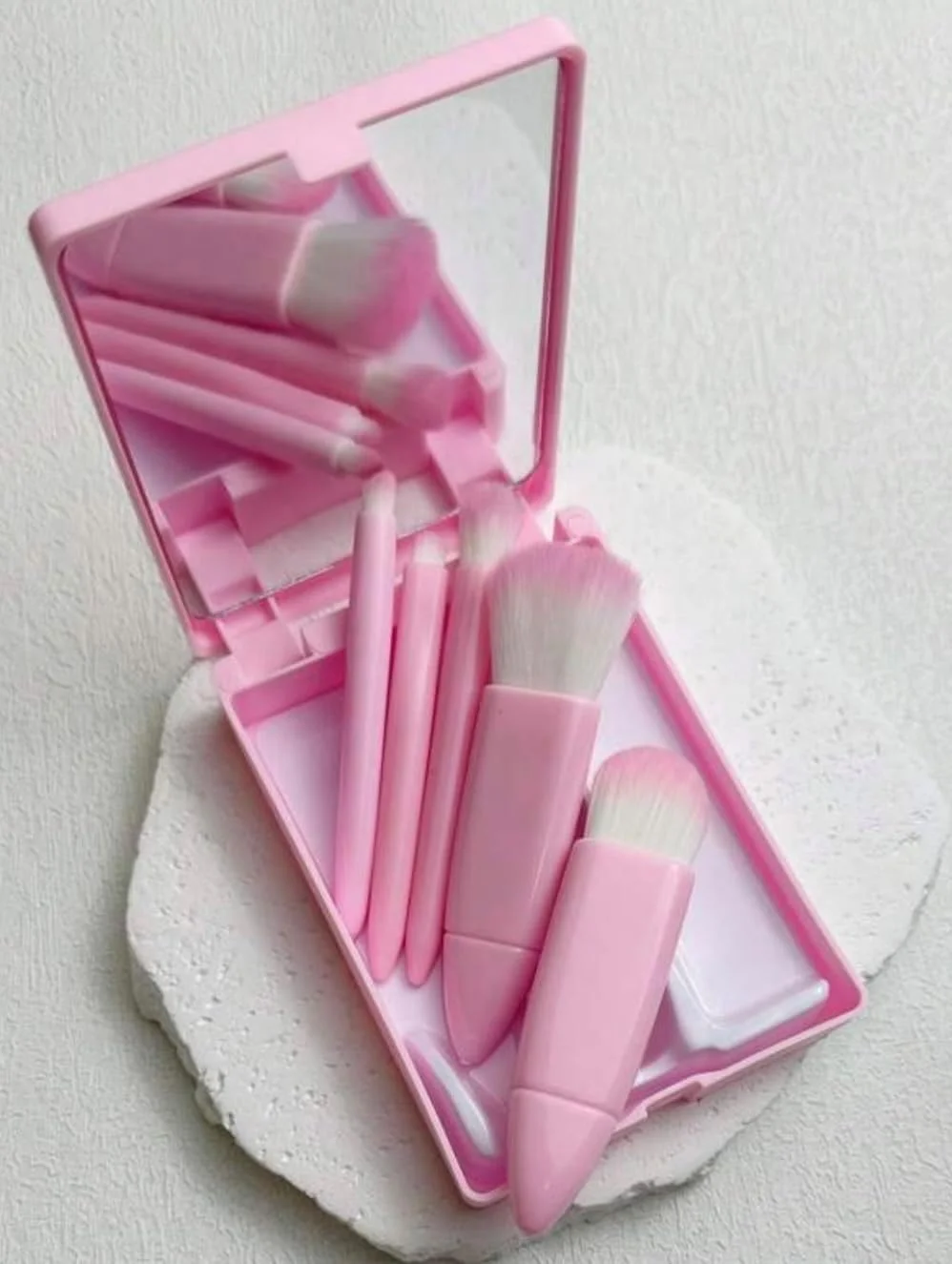 ست برس آرایشی مسافرتی TEXXON مدل Easy-taken، ست 5 عددی برس های کوچک و کامل آرایشی