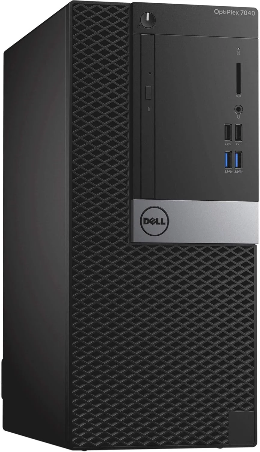 کامپیوتر رومیزی Dell Optiplex 7040 Mini Tower، پردازنده نسل ششم Intel Core i5-6600، رم 8 گیگابایتی، هارد دیسک 500 گیگابایتی، Microsoft Office 2016، Windows 10.