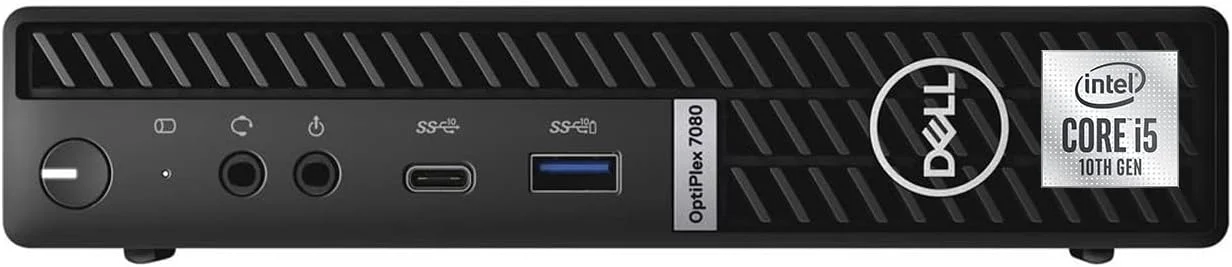 کامپیوتر رومیزی کوچک Dell OptiPlex 7080 Micro Form Factor، پردازنده Intel Core i5-10500T، رم 16 گیگابایت، SSD 512 گیگابایت، RJ45، Type-C، DisplayPort، Wi-Fi 6، Windows 11 Pro