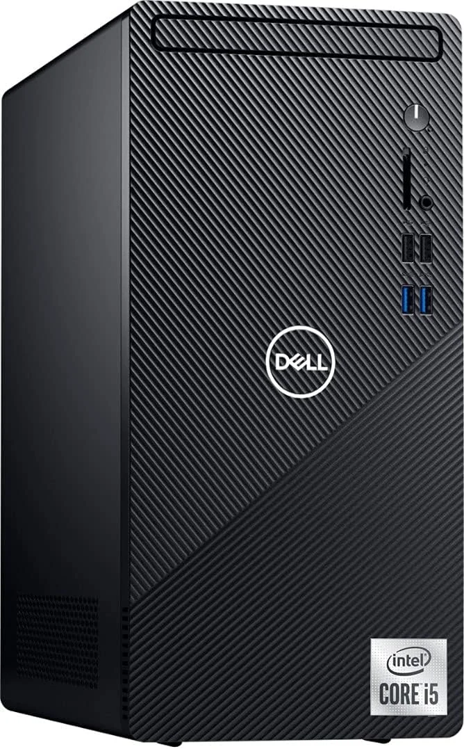 کامپیوتر رومیزی جدید Dell Inspiron 3880 مدل 2021، پردازنده چهارهسته‌ای Intel Core i5-10400 نسل دهم، رم 16 گیگابایتی DDR4، حافظه SSD PCIe 256 گیگابایتی + هارد دیسک 1 ترابایتی، WiFi، VGA، HDMI، بلوتوث، ویندوز 10 هوم، مشکی (آخرین مدل)