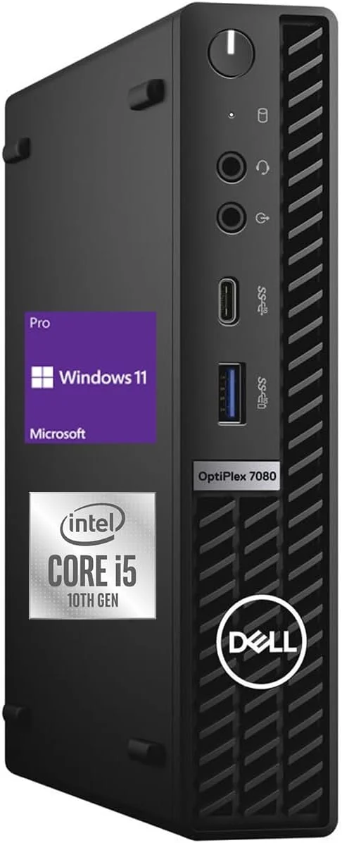 کامپیوتر رومیزی Dell OptiPlex 3080 Micro Form Factor 2021، پردازنده Intel Core i5-10500T، رم 16 گیگابایتی DDR4، حافظه SSD 512 گیگابایتی، WiFi، HDMI، بلوتوث، کیبورد و ماوس سیمی، Windows 10 Pro